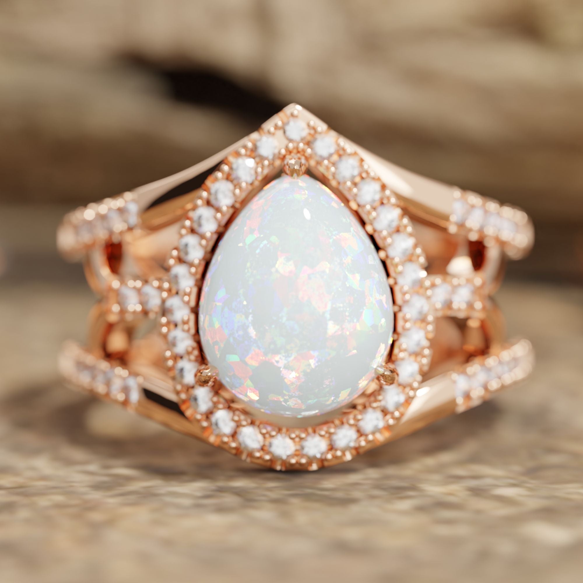 Desert Teardrop Ring - Opal - Serene Western