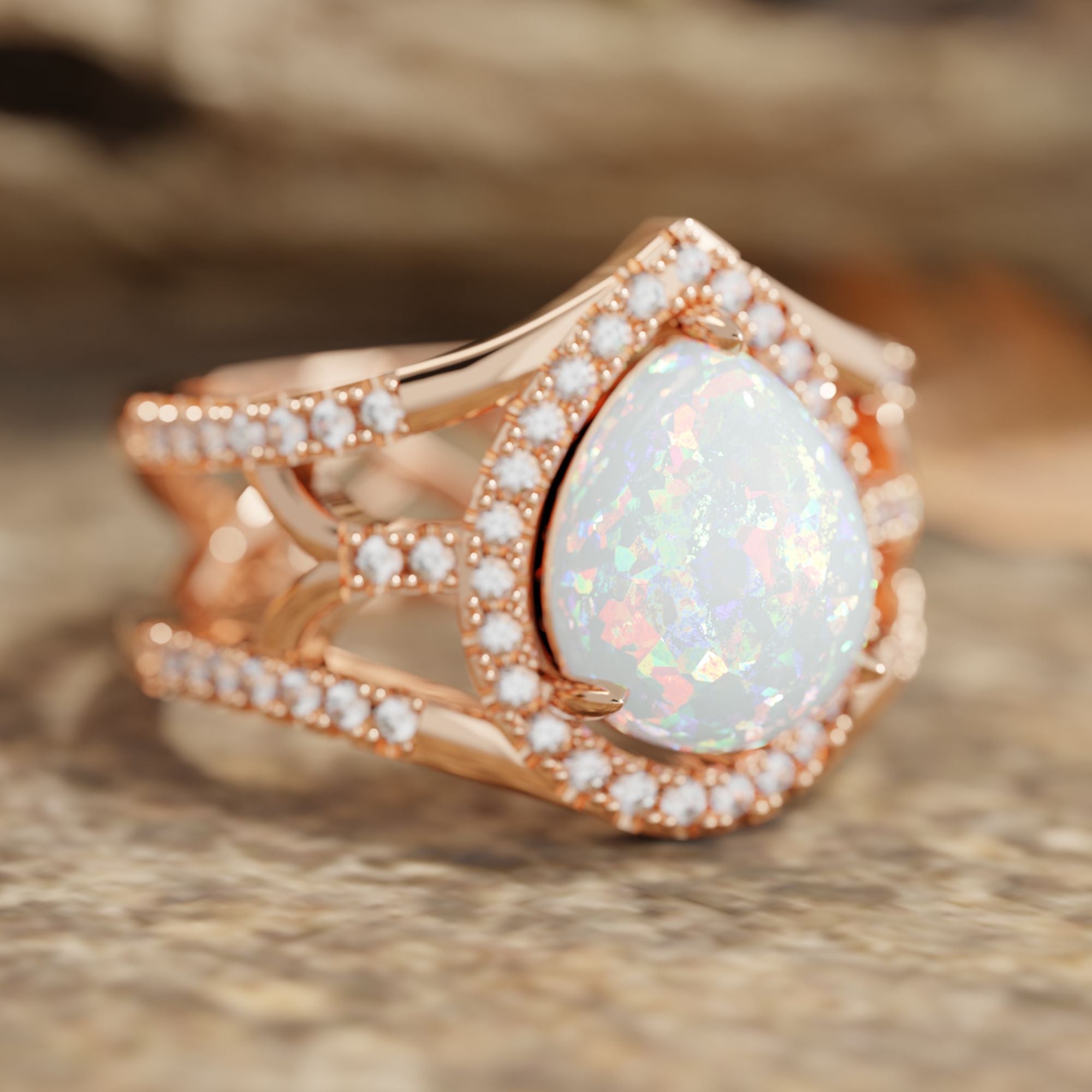 Desert Teardrop Ring - Opal - Serene Western