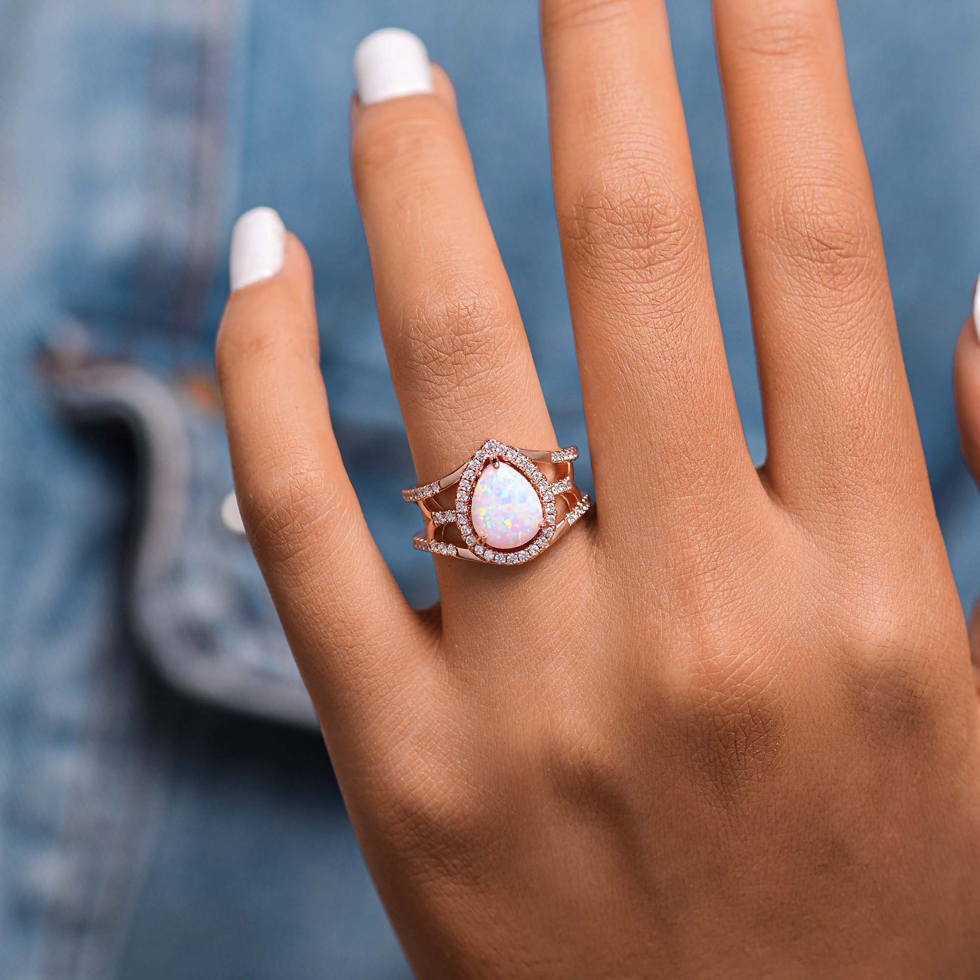 Desert Teardrop Ring - Opal - Serene Western