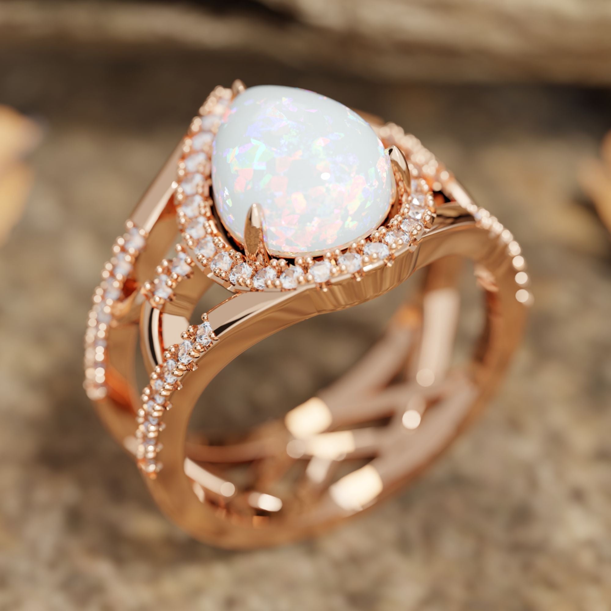 Desert Teardrop Ring - Opal - Serene Western