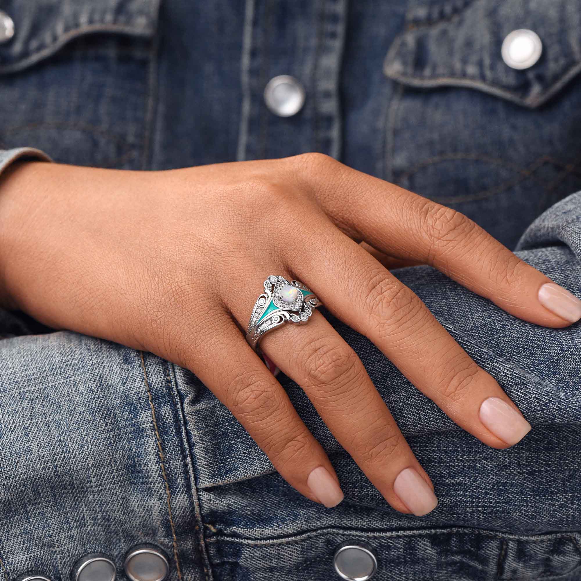 Eagle's Feather Ring - Moonstone - Serene Western