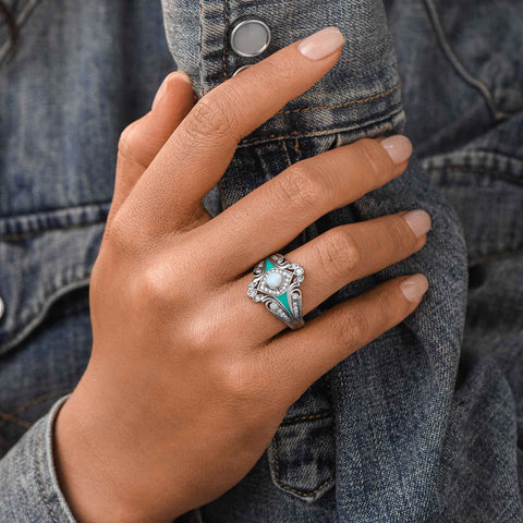 Eagle's Feather Ring - Moonstone