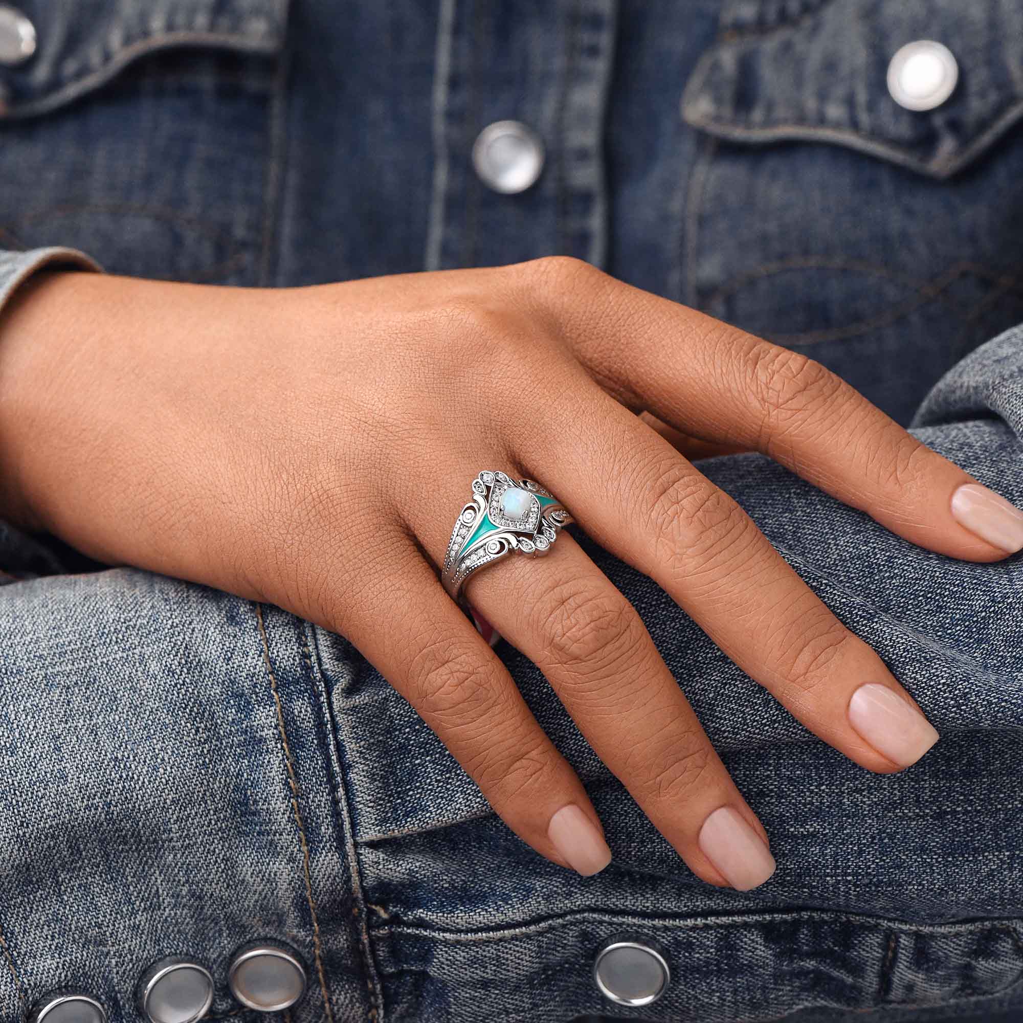 Eagle's Feather Ring - Opal - Serene Western