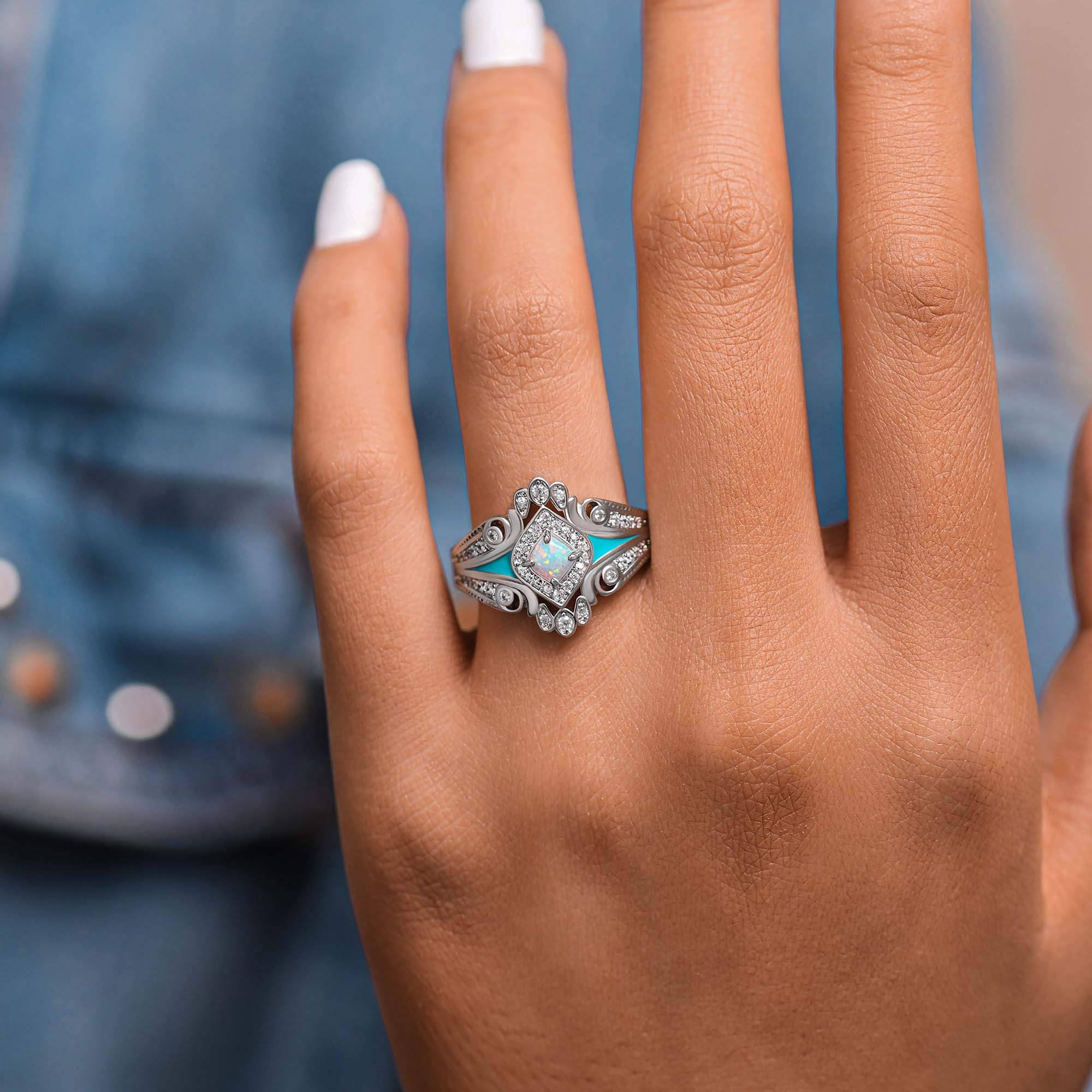 Eagle's Feather Ring - Opal - Serene Western