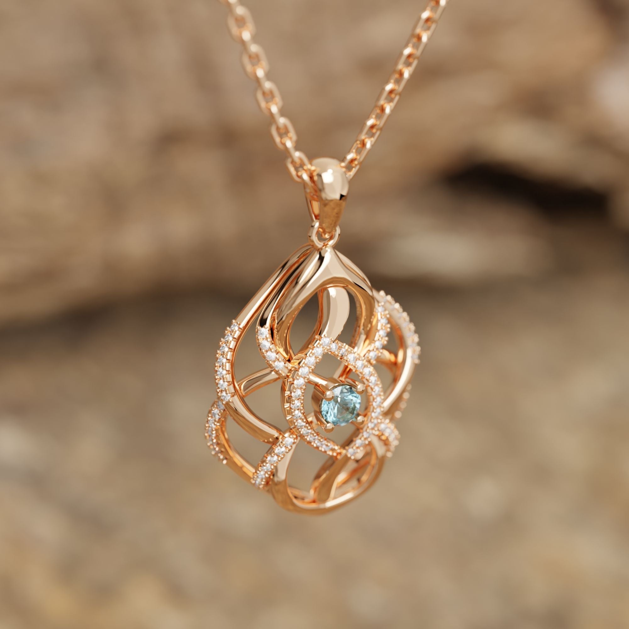 Eden's Embrace Necklace - Aquamarine - Serene Western