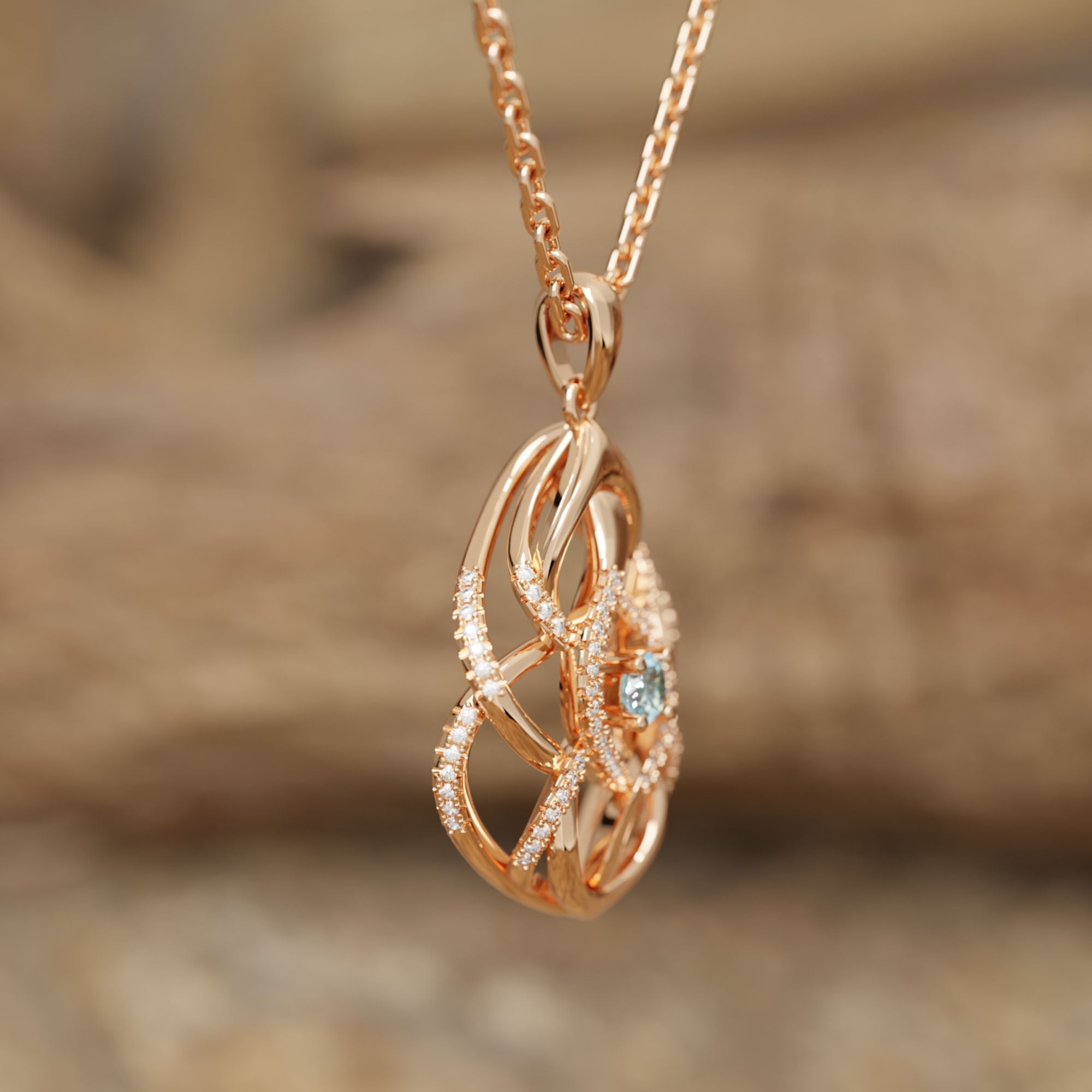 Eden's Embrace Necklace - Aquamarine - Serene Western