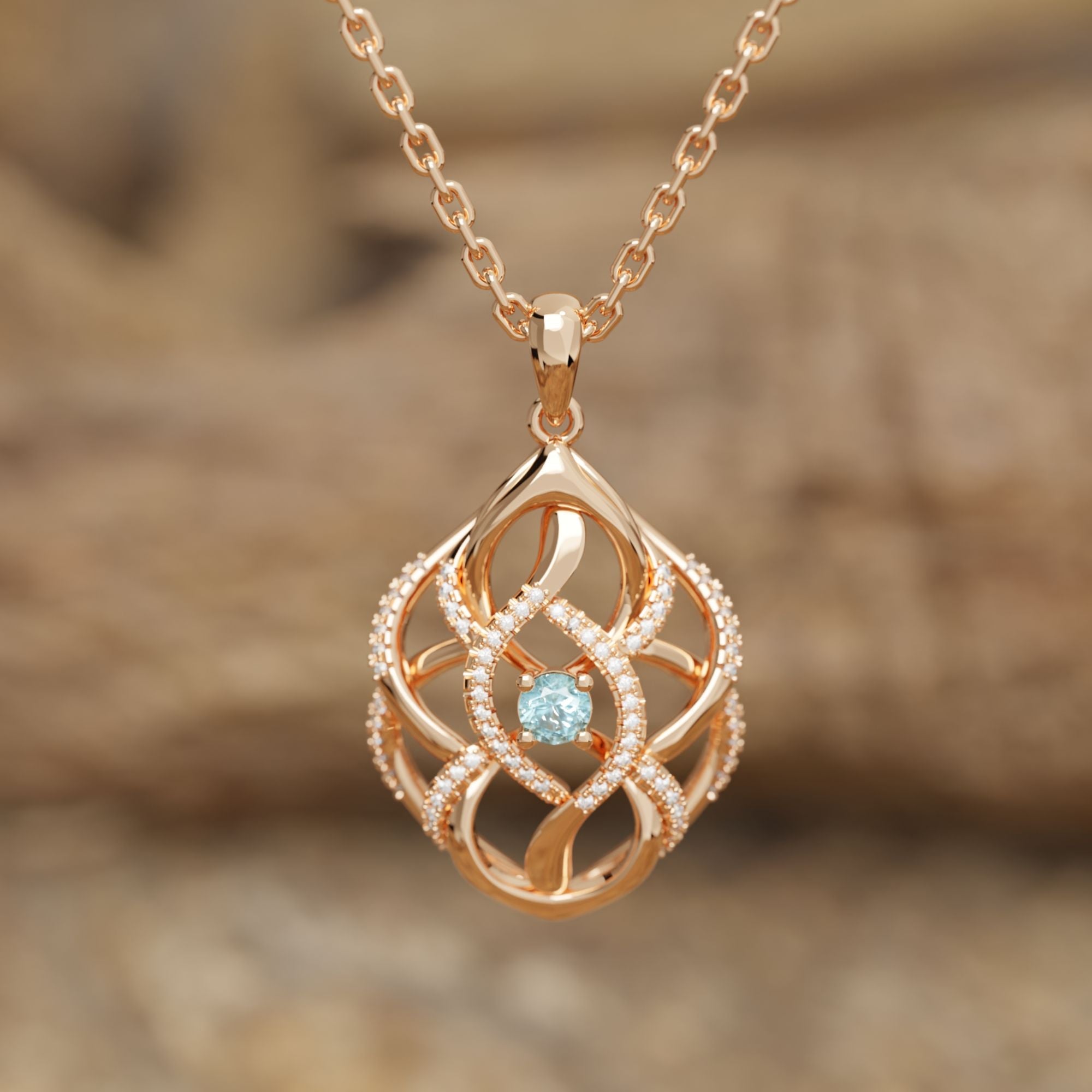 Eden's Embrace Necklace - Aquamarine - Serene Western