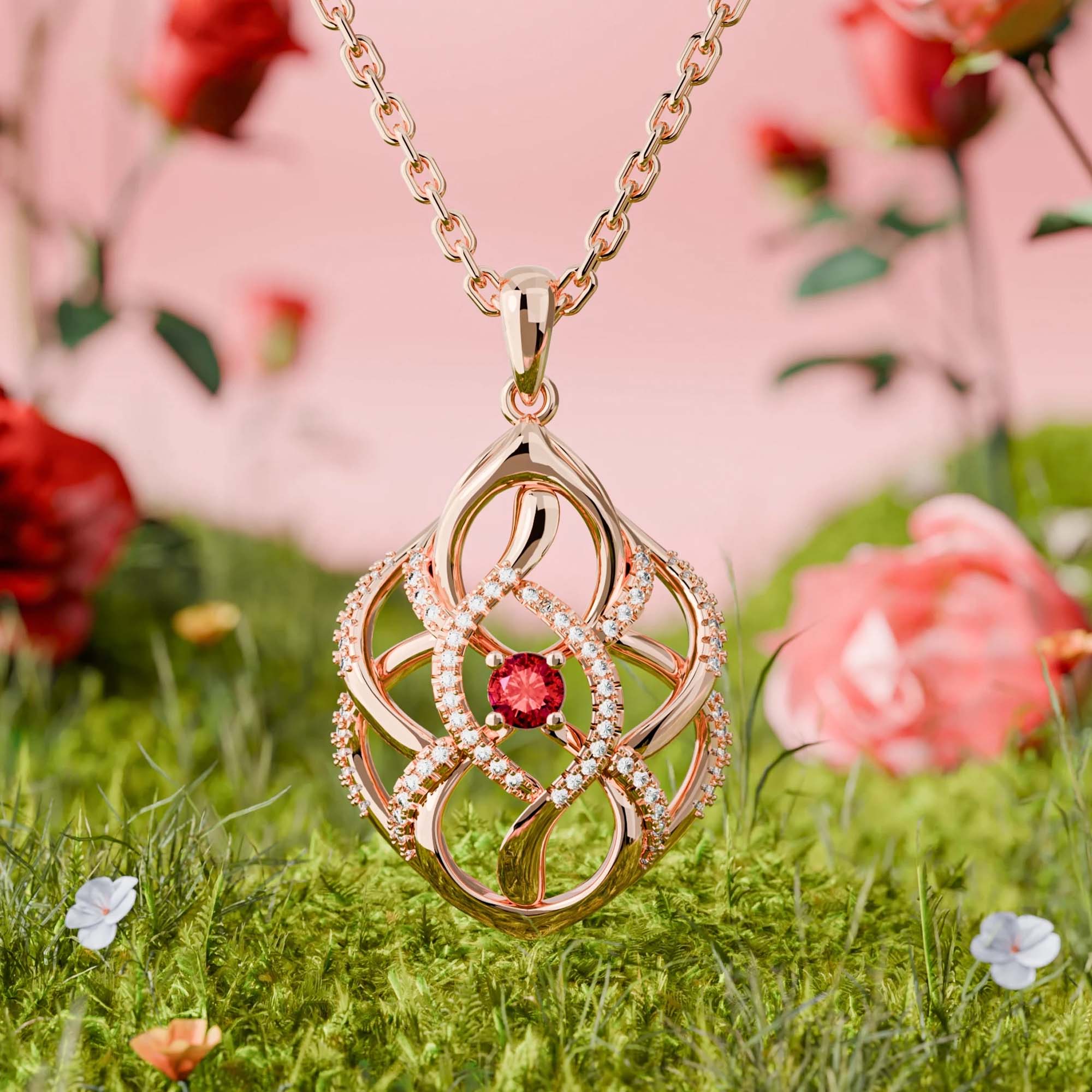 Eden's Embrace Necklace - Ruby - Serene Western