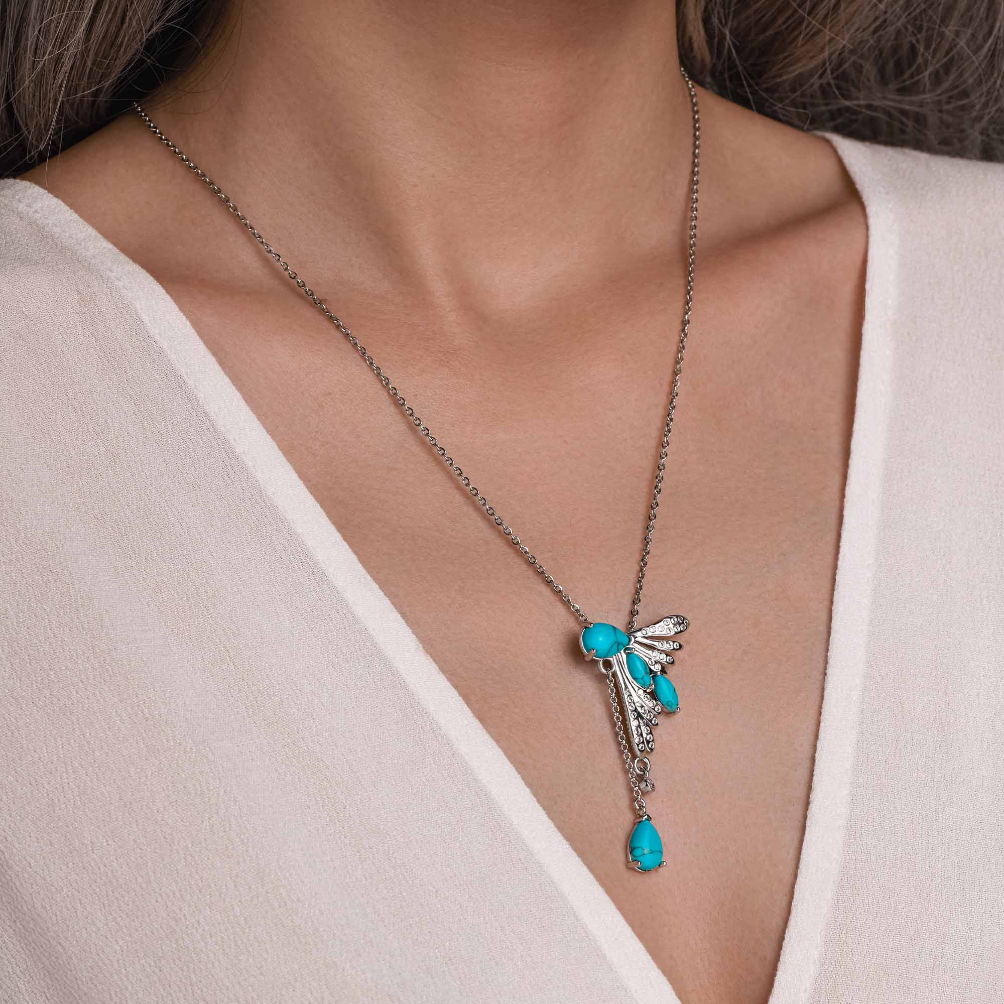 Elegant Dragonfly Necklace - Serene Western