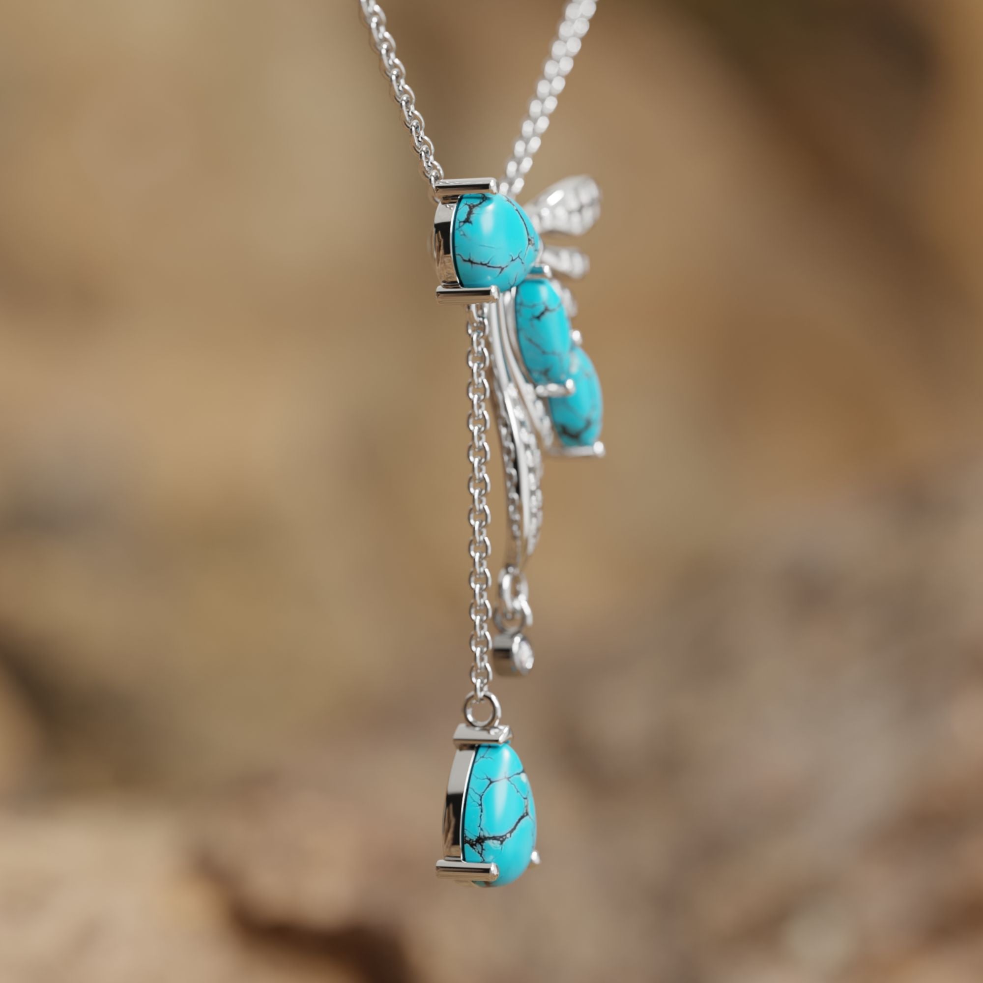 Elegant Dragonfly Necklace - Serene Western