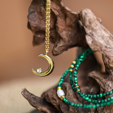 Emerald Crescent Necklace