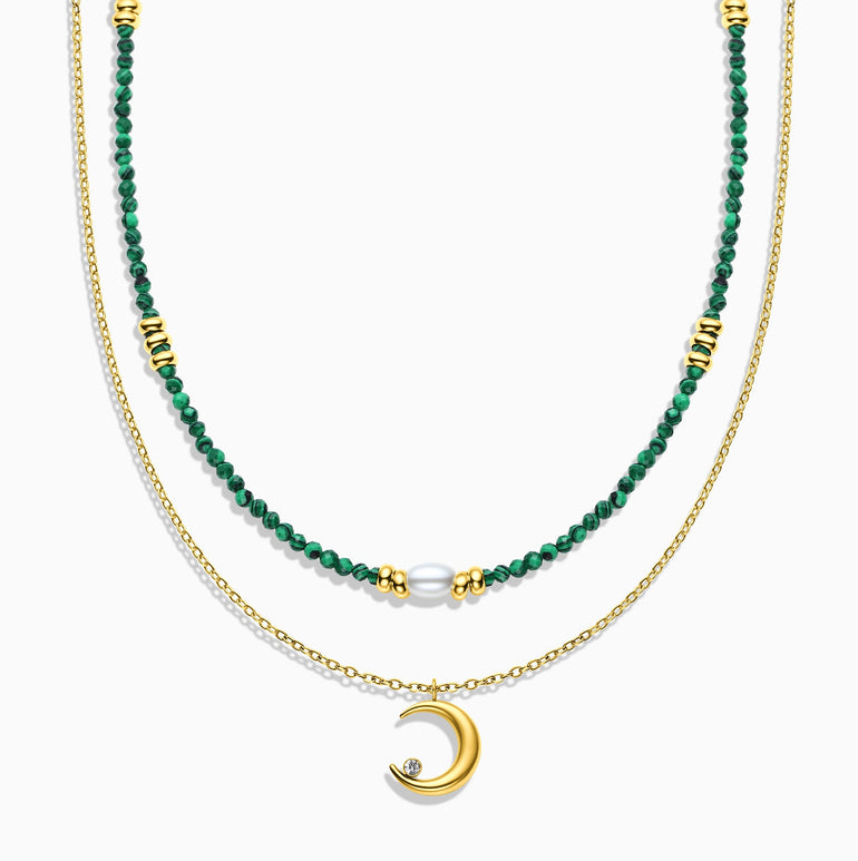 Emerald Crescent Necklace - Serene Western