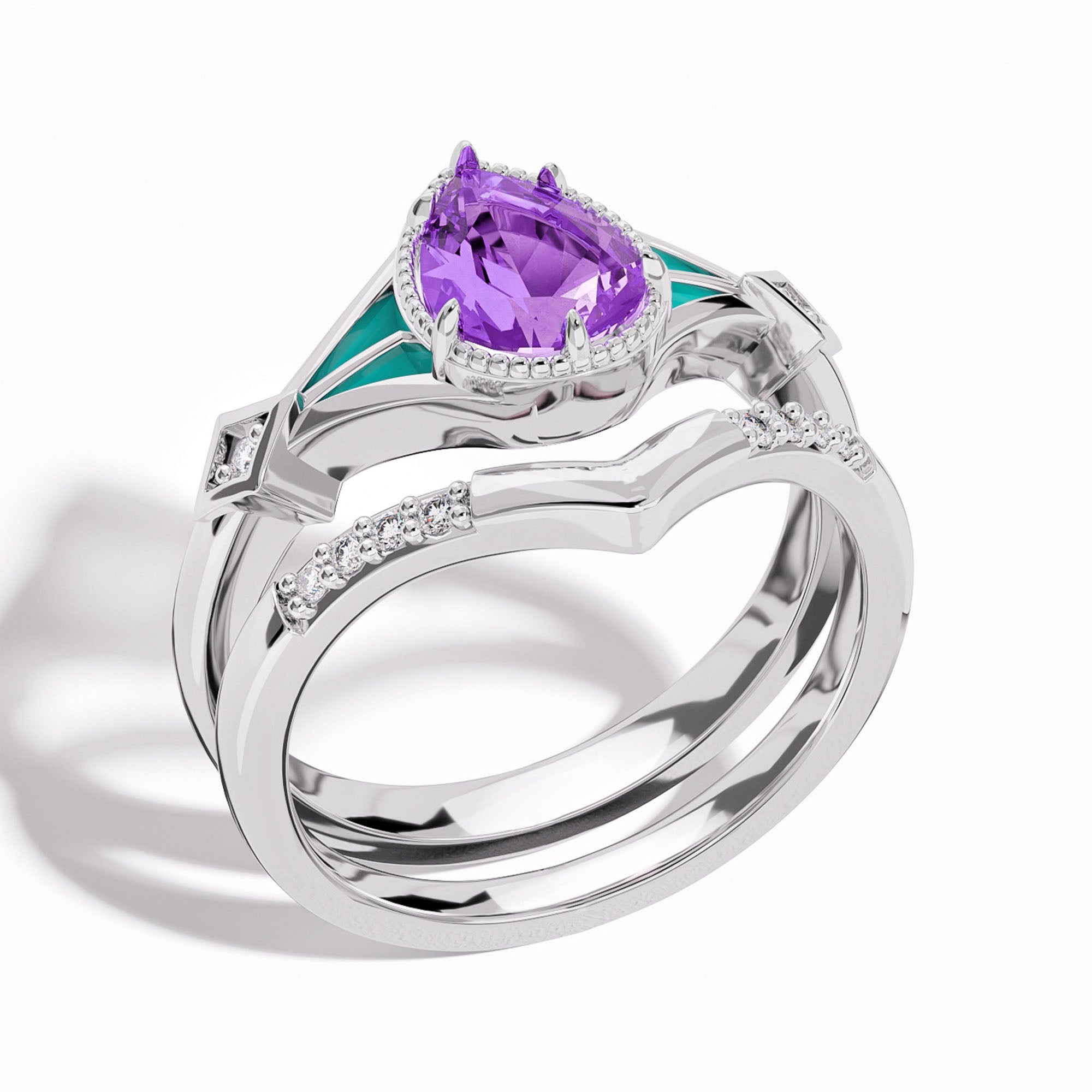 Eternal Angel's Tear Ring - Amethyst - Serene Western