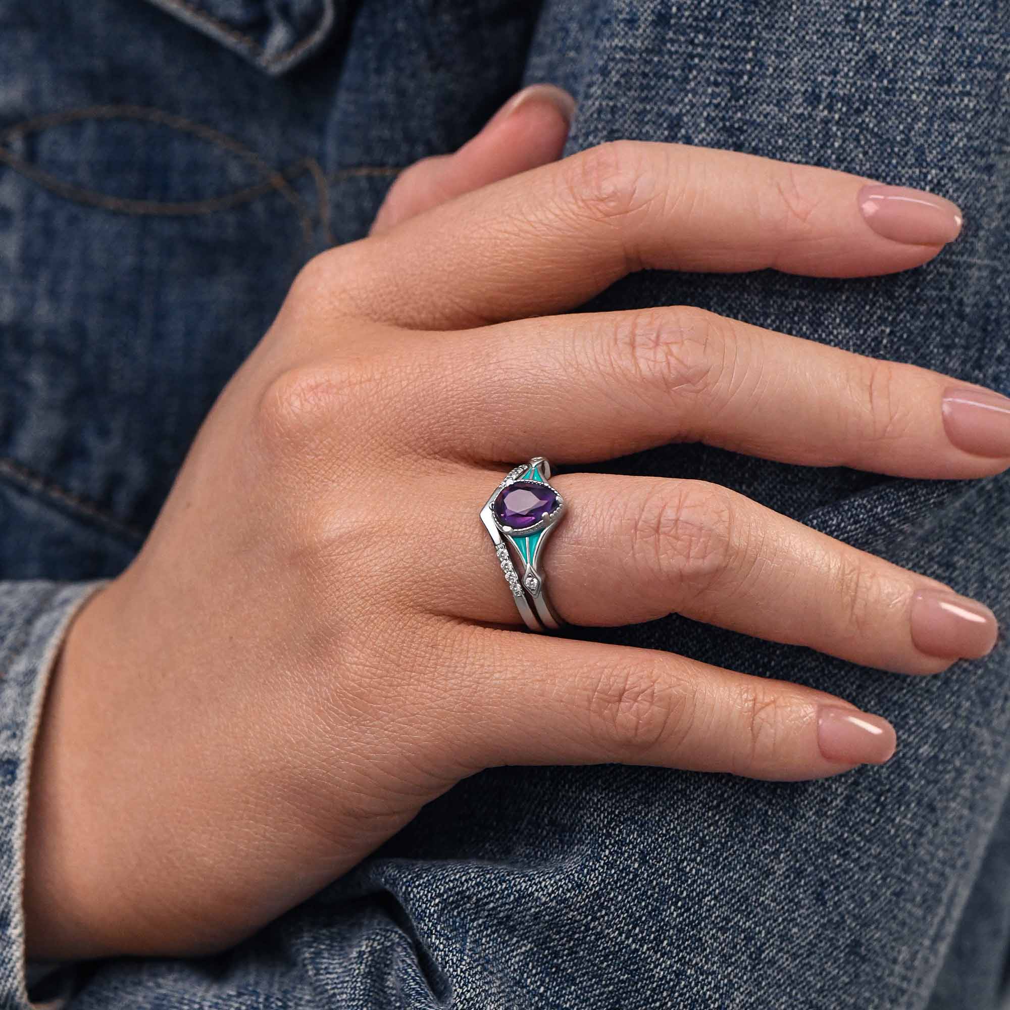 Eternal Angel's Tear Ring - Amethyst - Serene Western