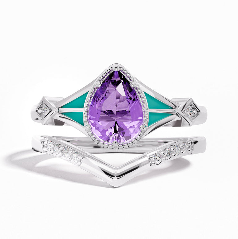 Eternal Angel's Tear Ring - Amethyst - Serene Western