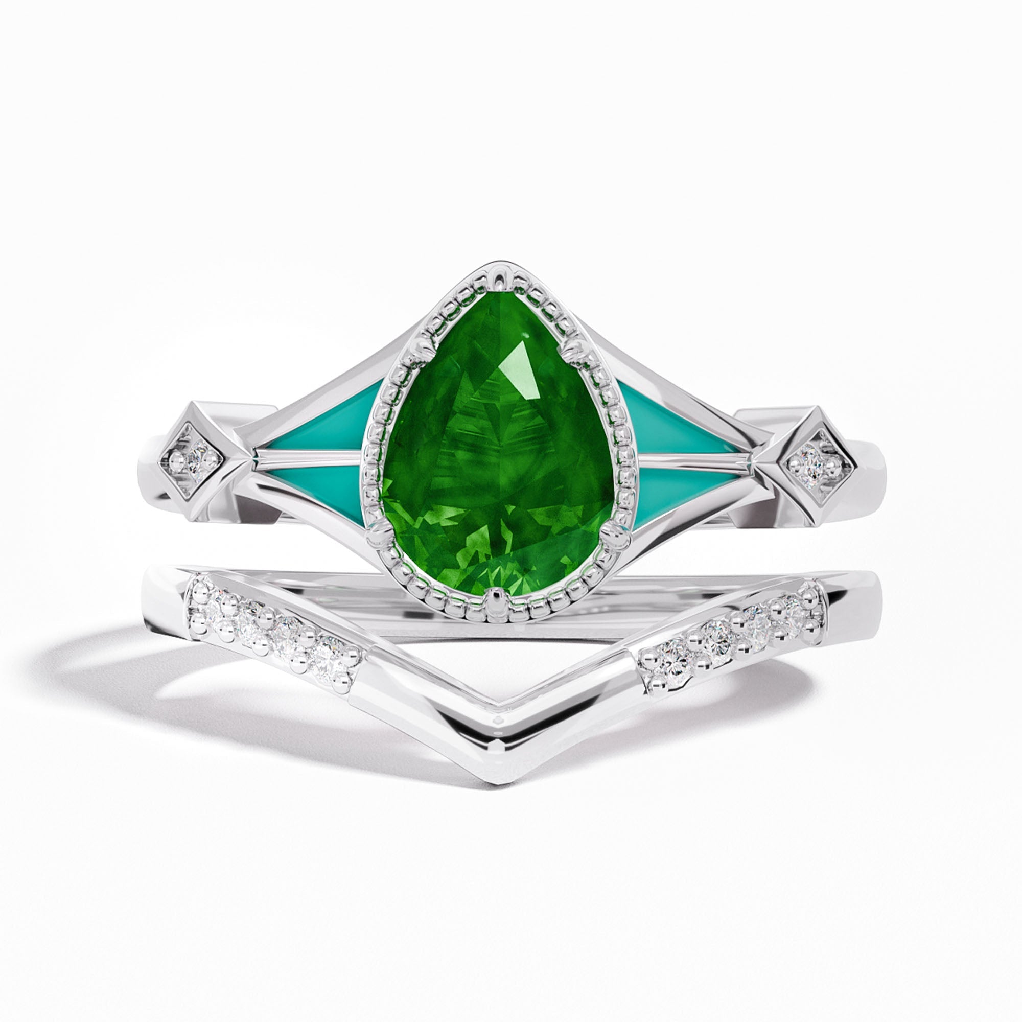 Eternal Angel's Tear Ring - Emerald - Serene Western