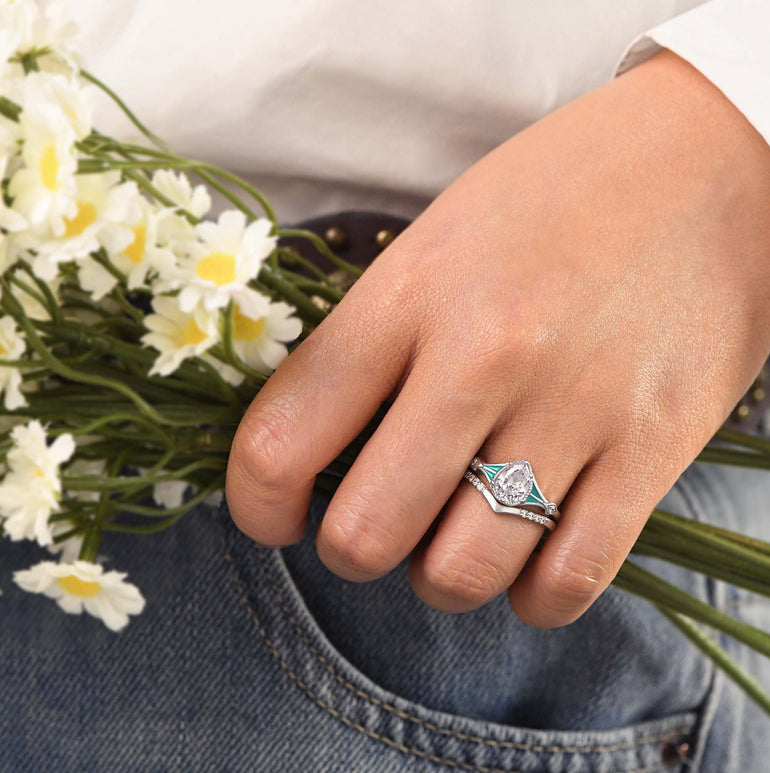 Eternal Angel's Tear Ring - Moissanite - Serene Western