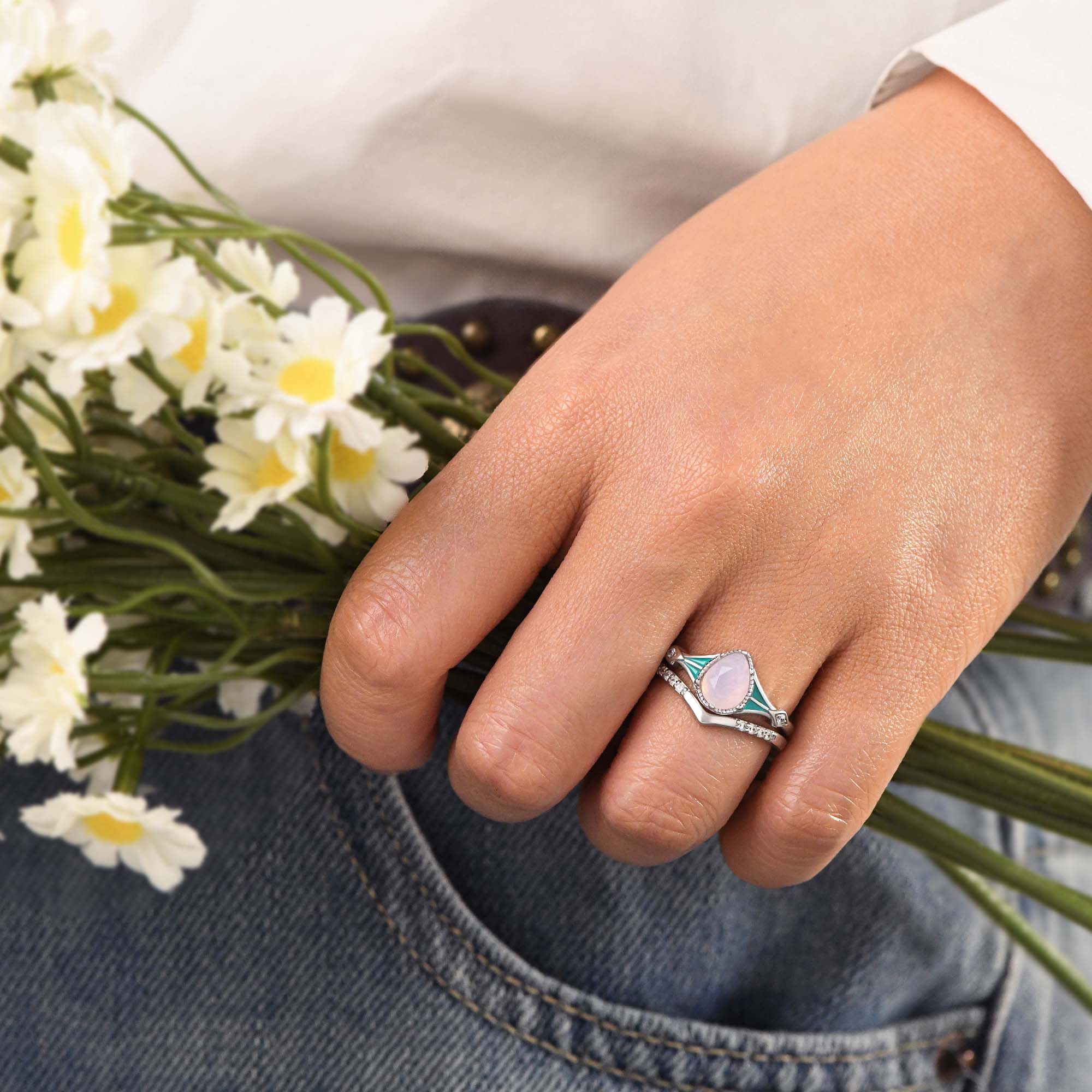 Eternal Angel's Tear Ring - Rose Quartz - Serene Western