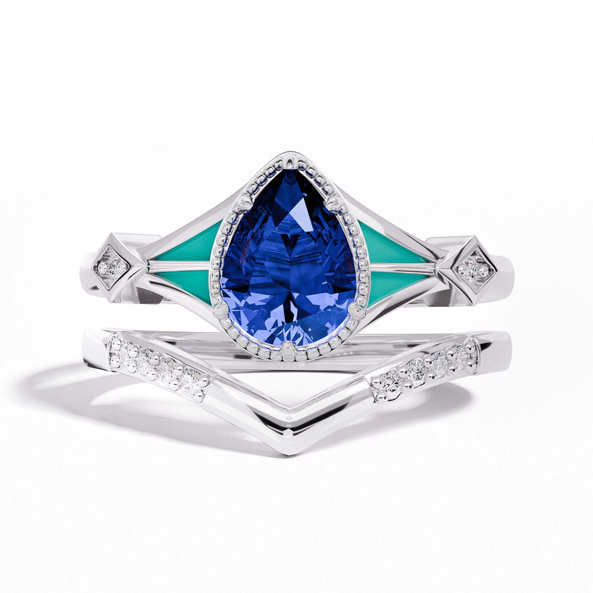 Eternal Angel's Tear Ring - Sapphire - Serene Western