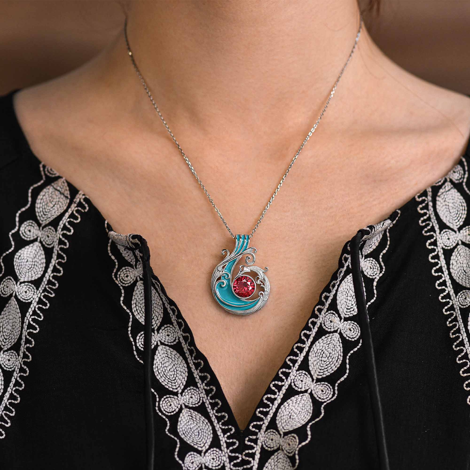 Eternal Eye of Life Necklace - Garnet - Serene Western