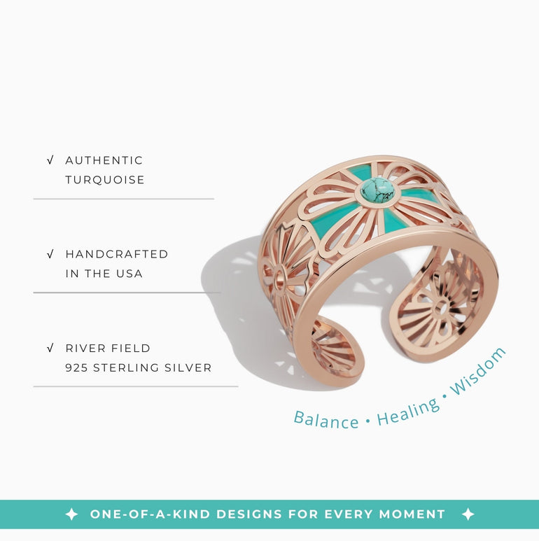 Eternal Spring Cuff Ring - Turquoise - Serene Western