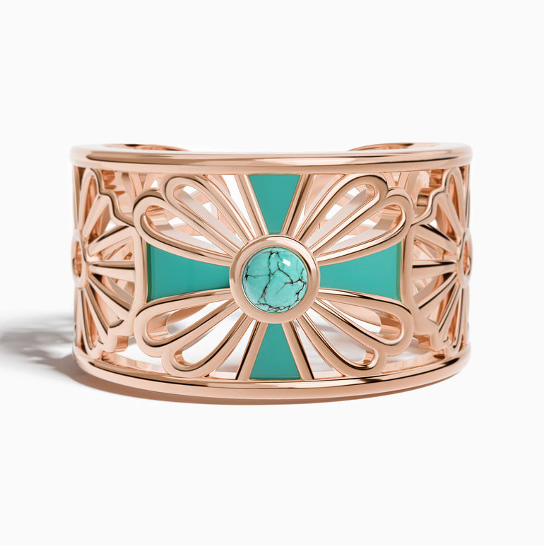 Eternal Spring Cuff Ring - Turquoise - Serene Western
