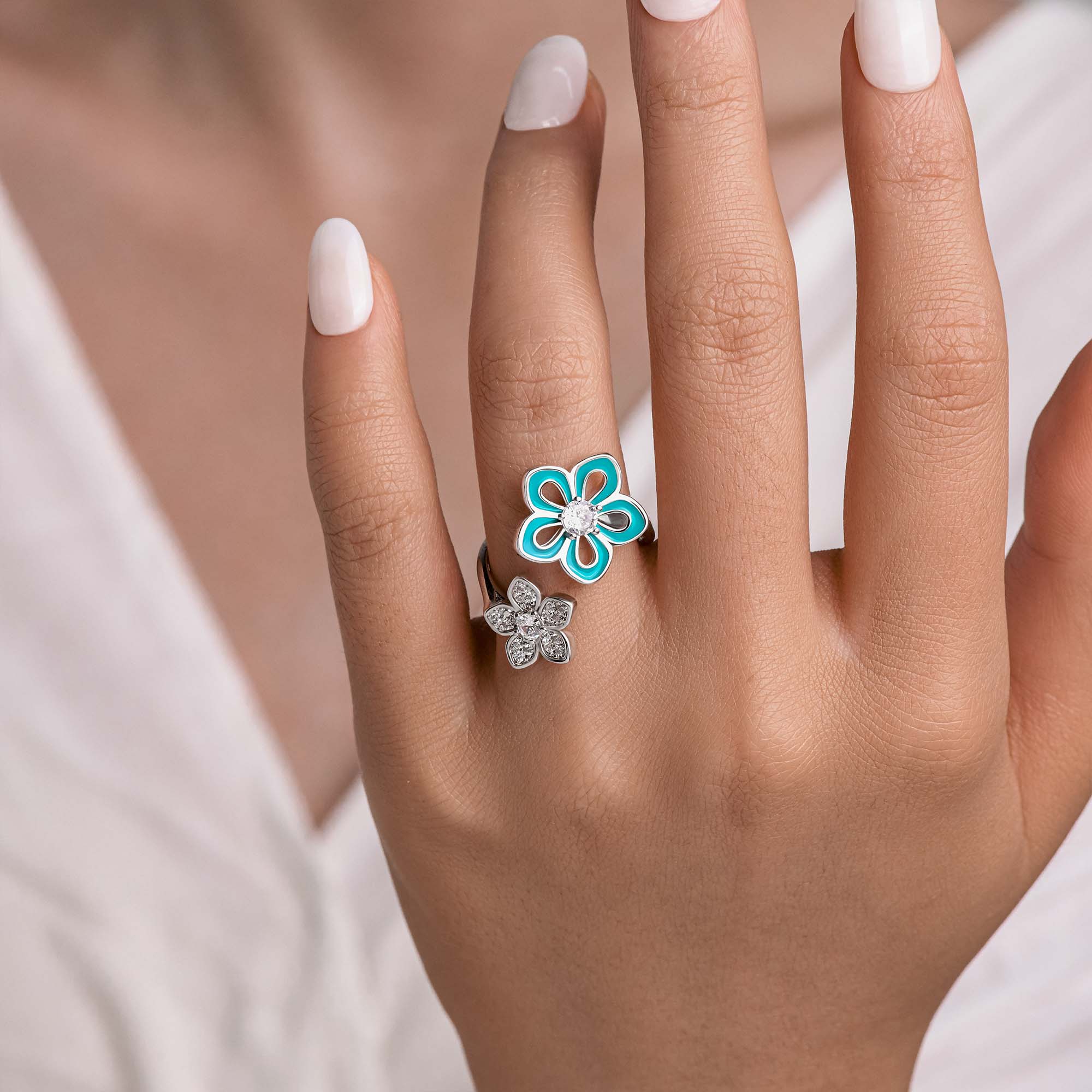 Eternal Twin Blossom Ring - Serene Western