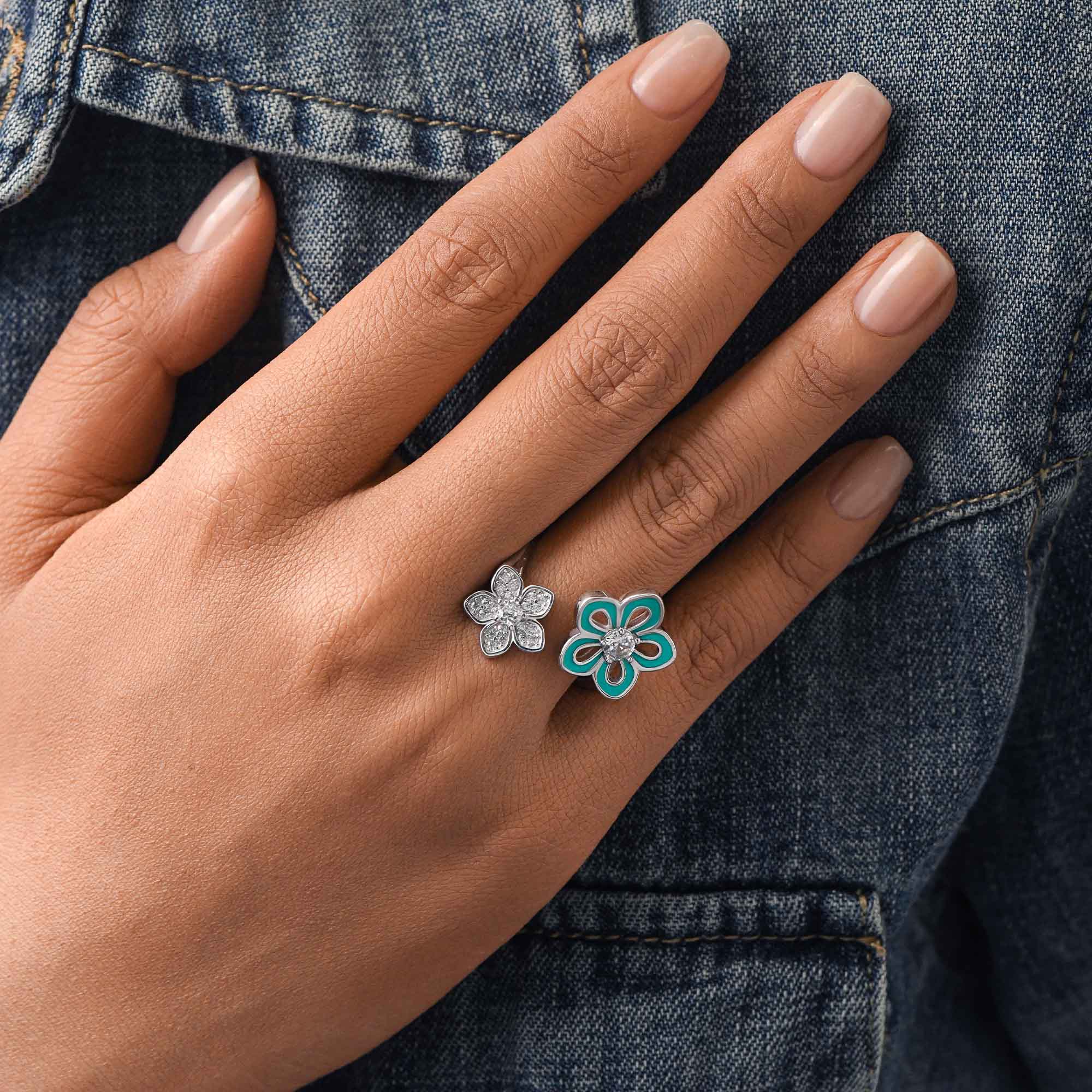 Eternal Twin Blossom Ring - Serene Western