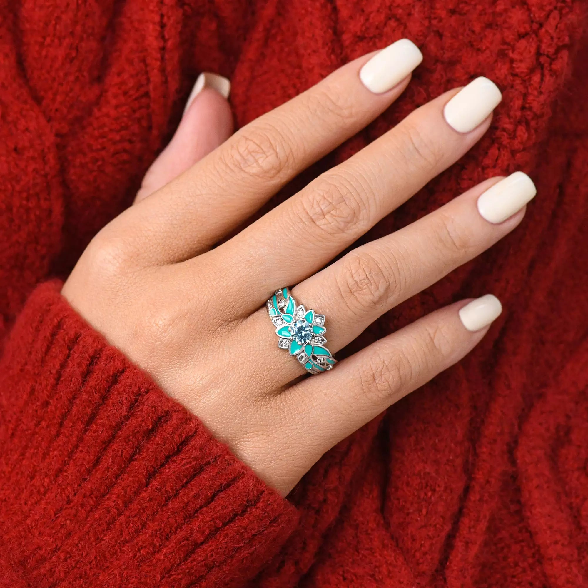 Garden Orchestra Ring - Aquamarine - Serene Western