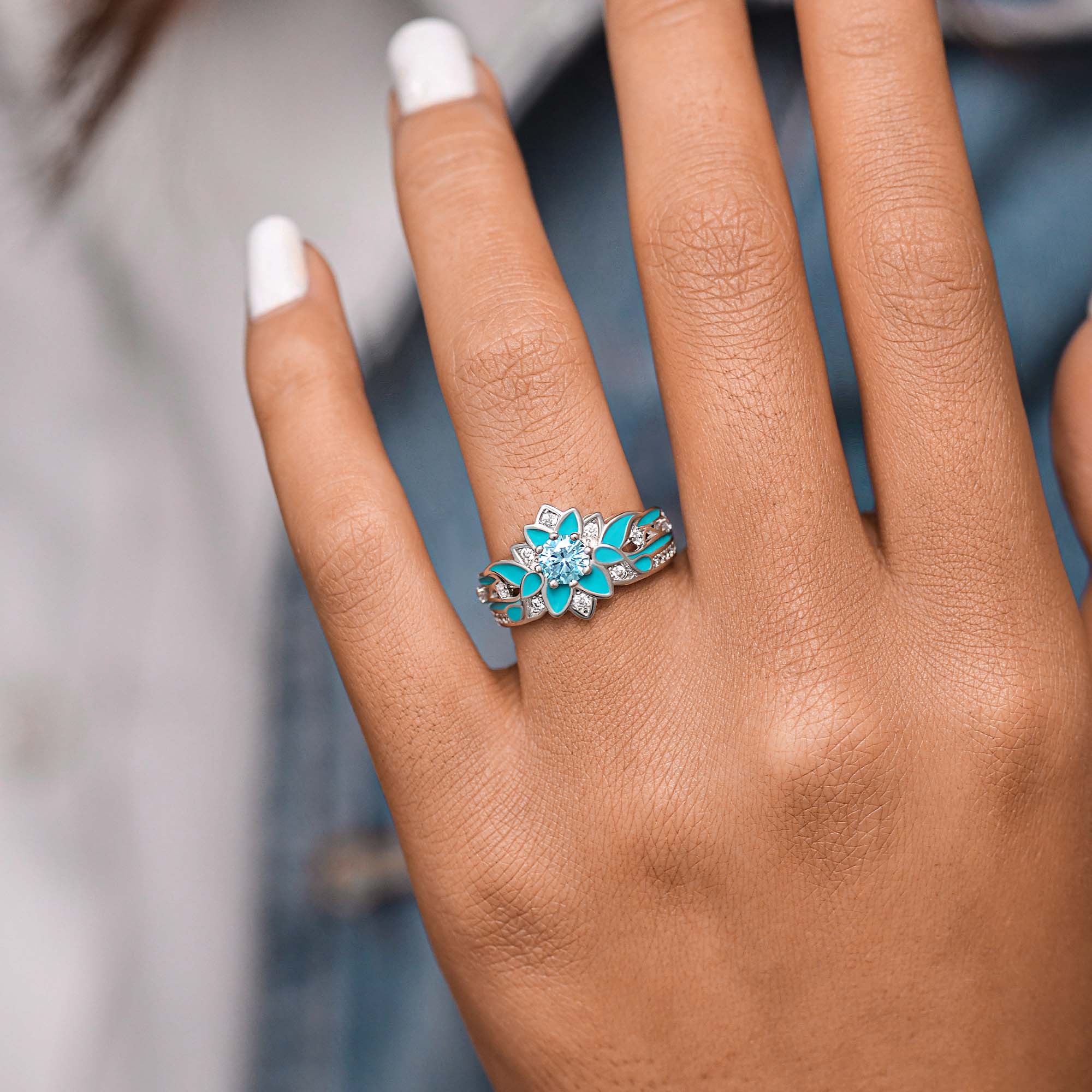 Garden Orchestra Ring - Aquamarine - Serene Western