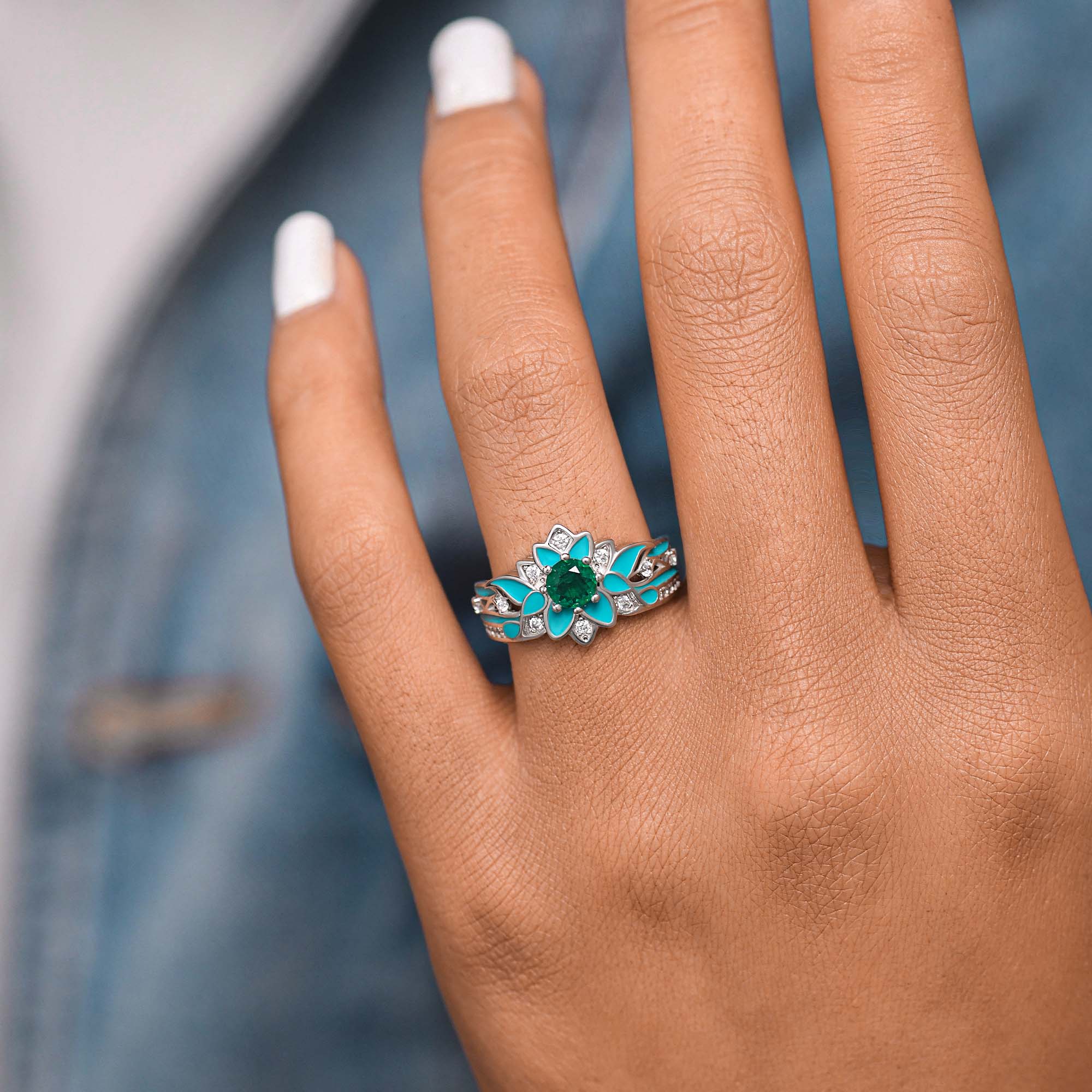 Garden Orchestra Ring - Emerald - Serene Western