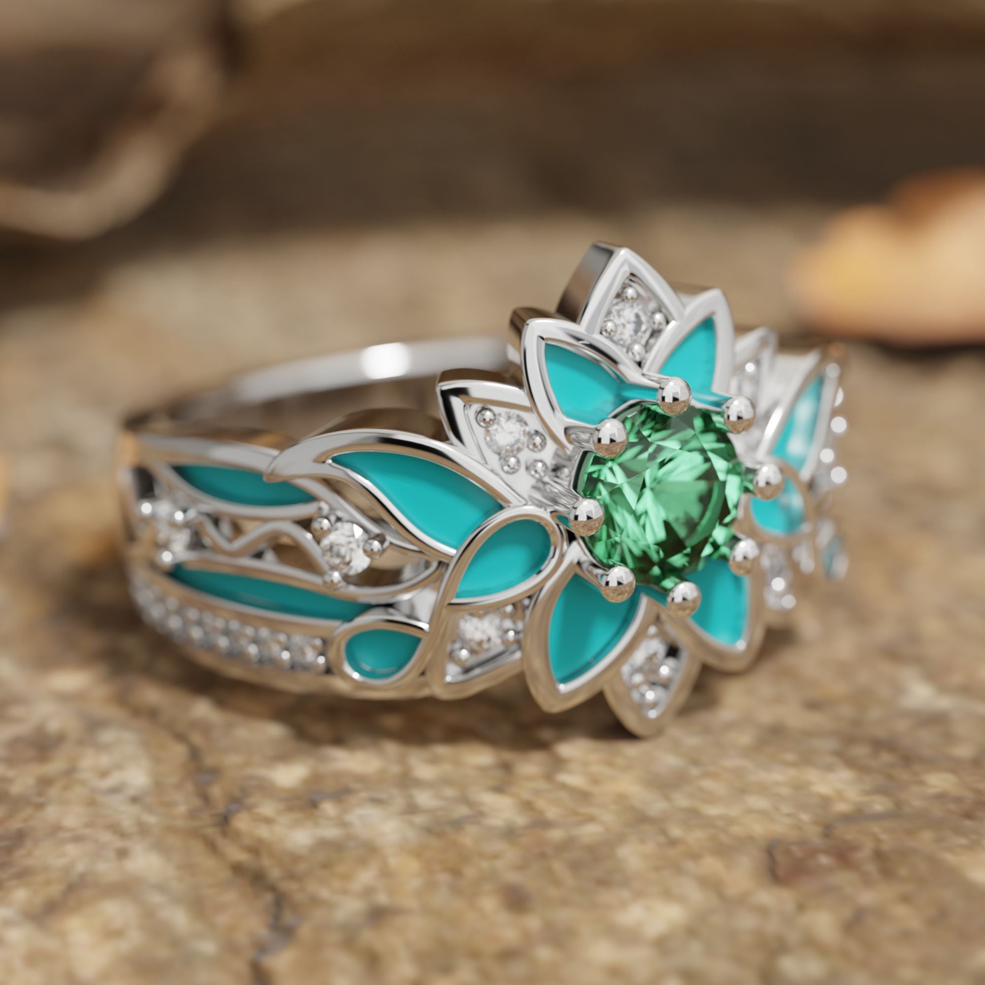 Garden Orchestra Ring - Emerald - Serene Western