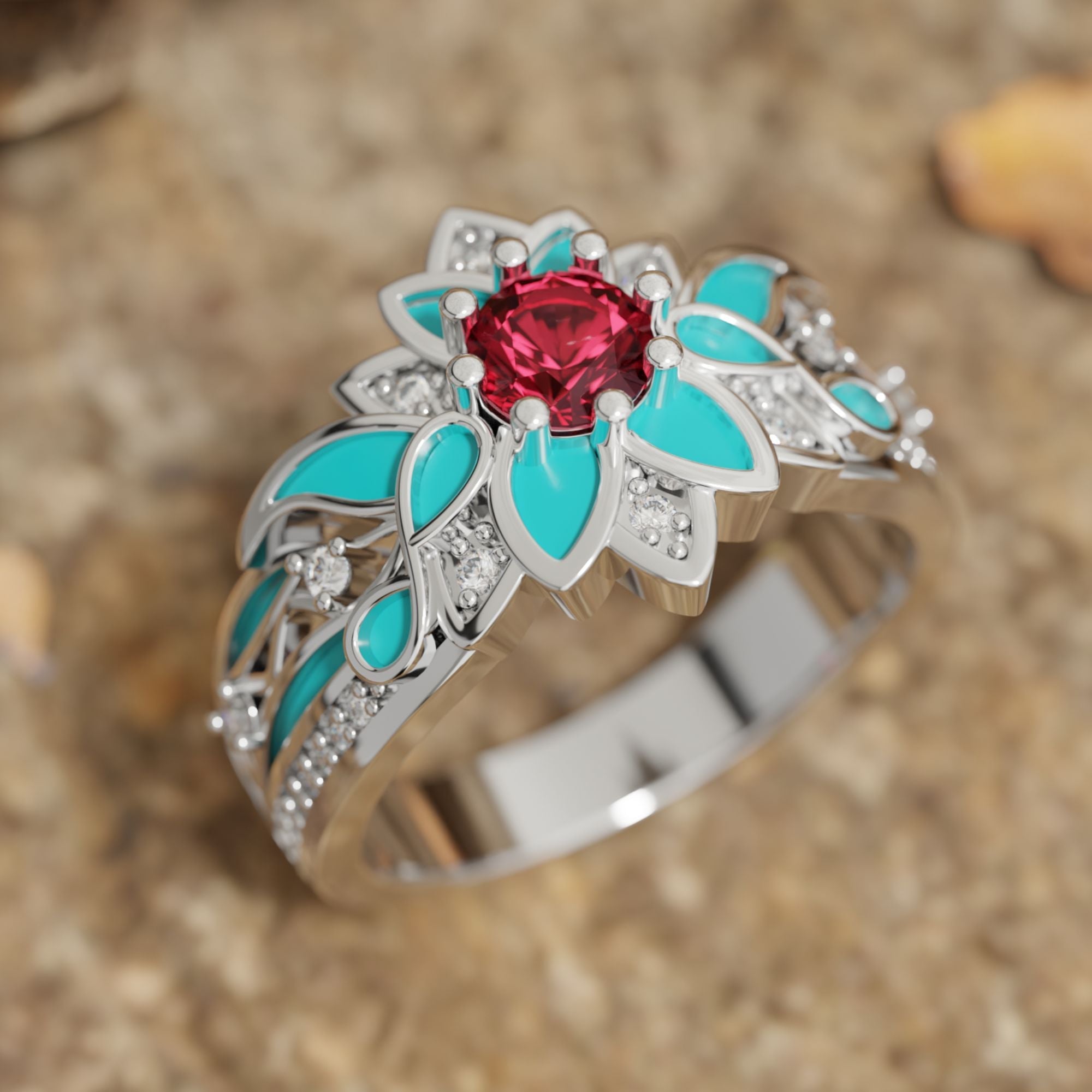 Garden Orchestra Ring - Ruby - Serene Western