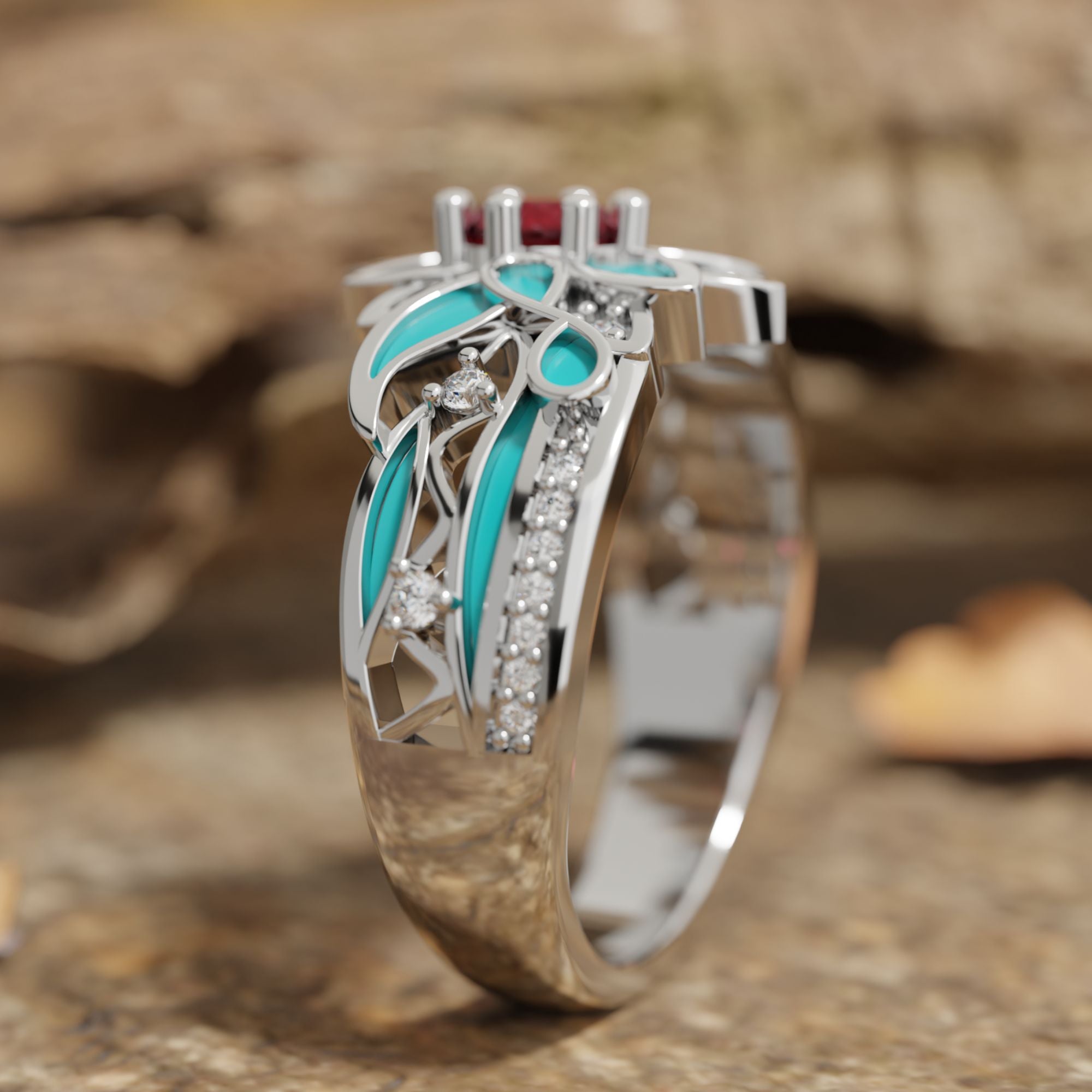 Garden Orchestra Ring - Ruby - Serene Western