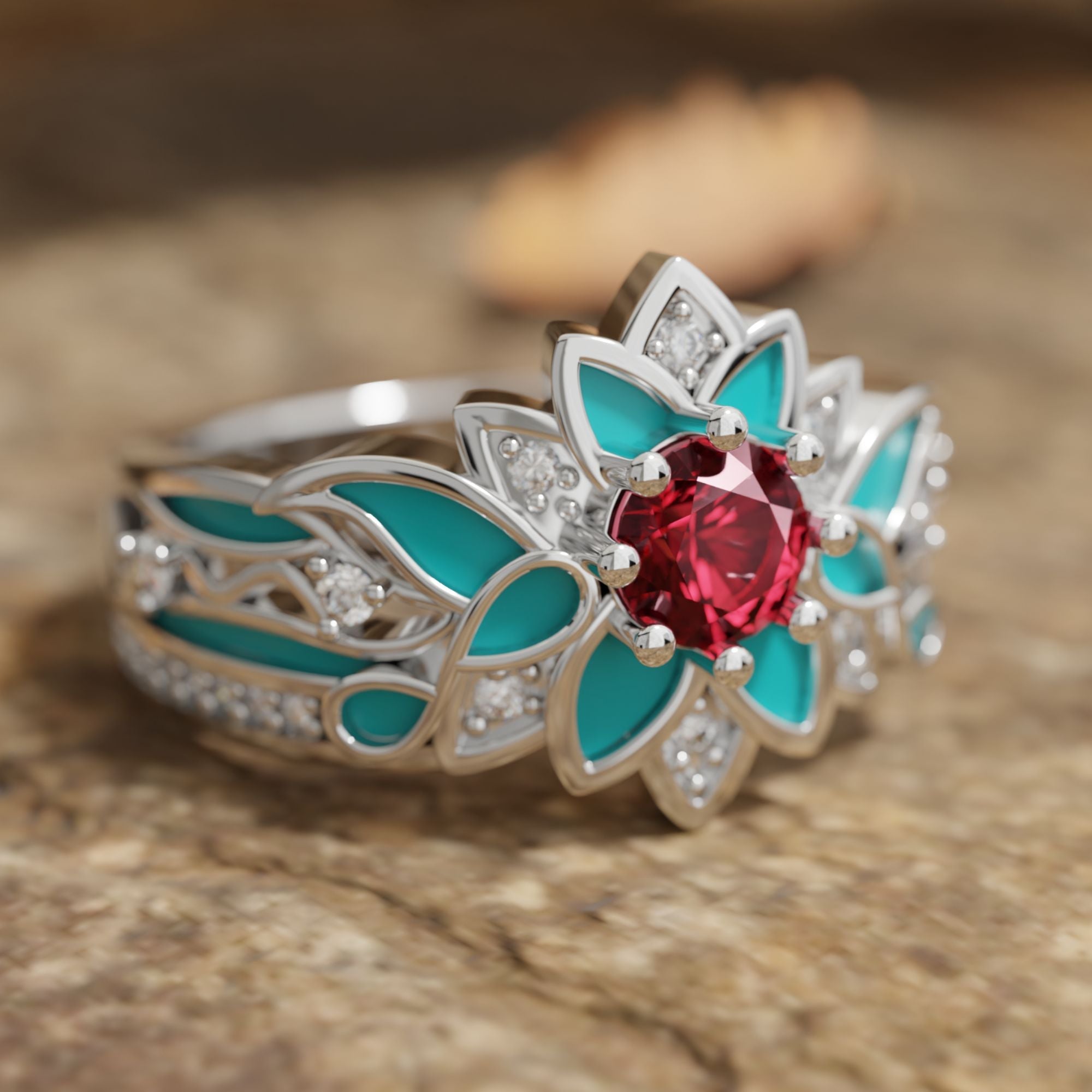 Garden Orchestra Ring - Ruby - Serene Western