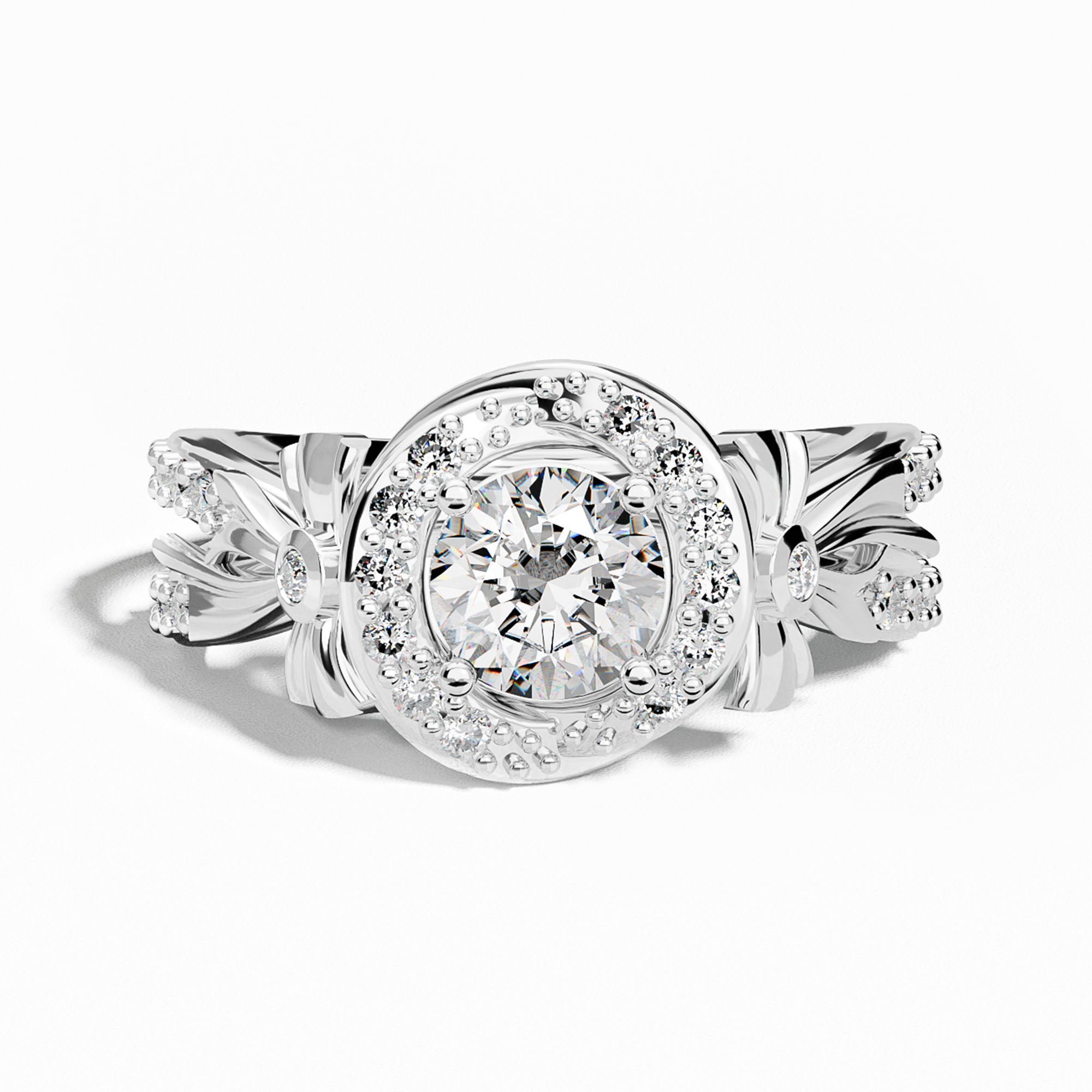 Graceful Bow Entwined Ring - Moissanite - Serene Western