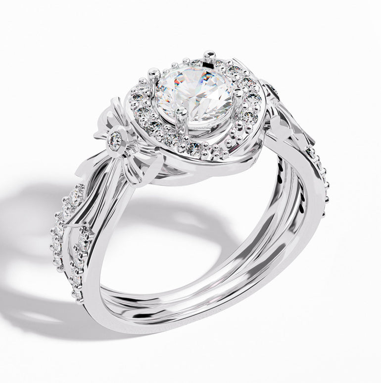 Graceful Bow Entwined Ring - Moissanite - Serene Western