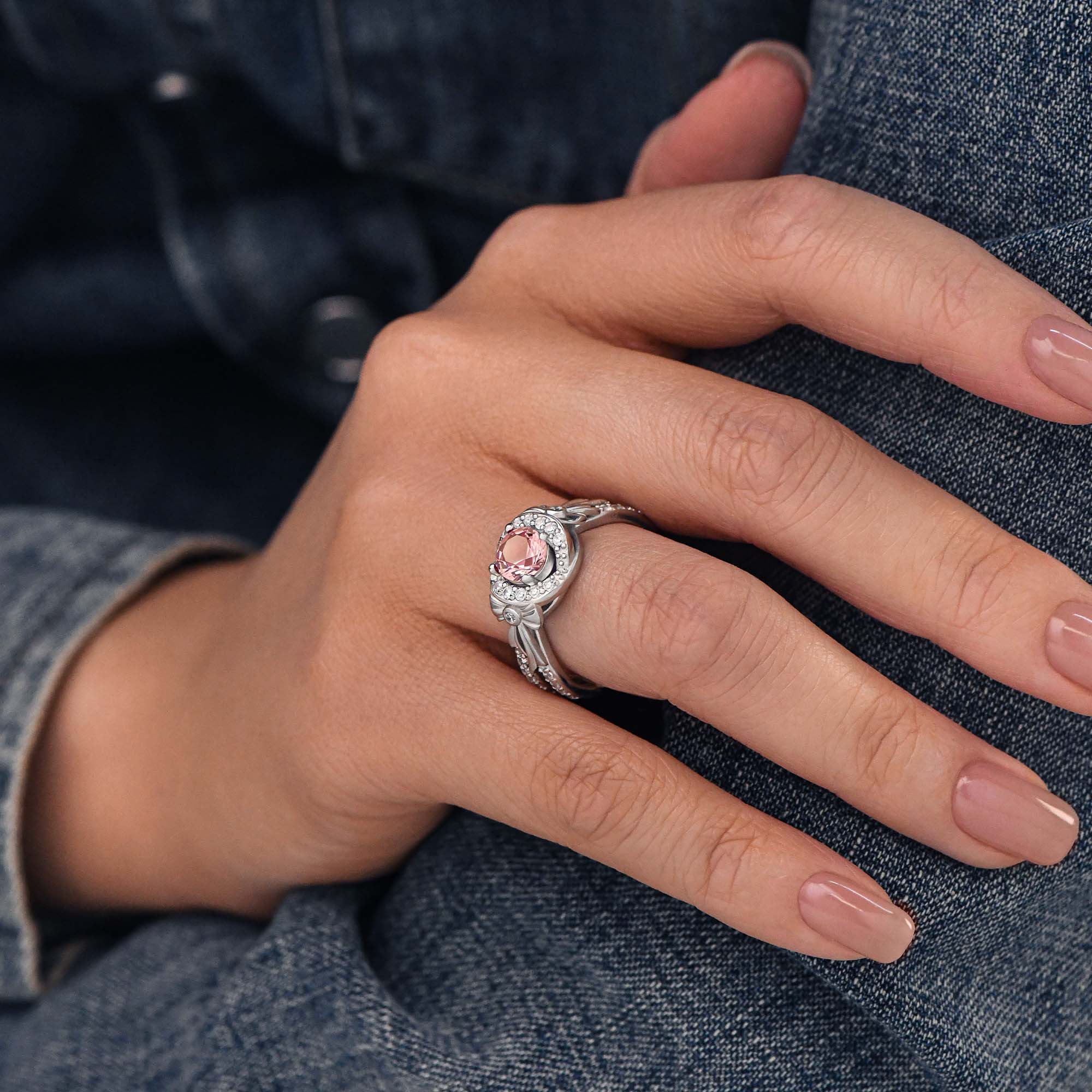 Graceful Bow Entwined Ring - Rose Quartz - Serene Western