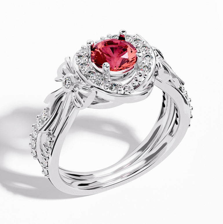 Graceful Bow Entwined Ring - Ruby - Serene Western