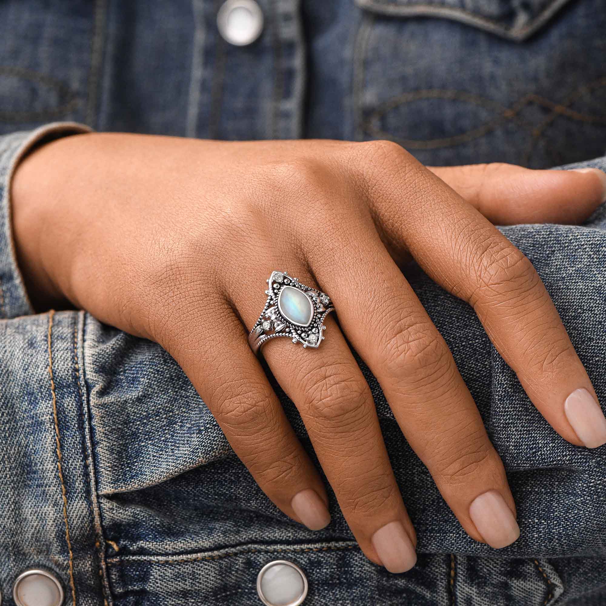 Holy Prayer Ring - Moonstone - Serene Western