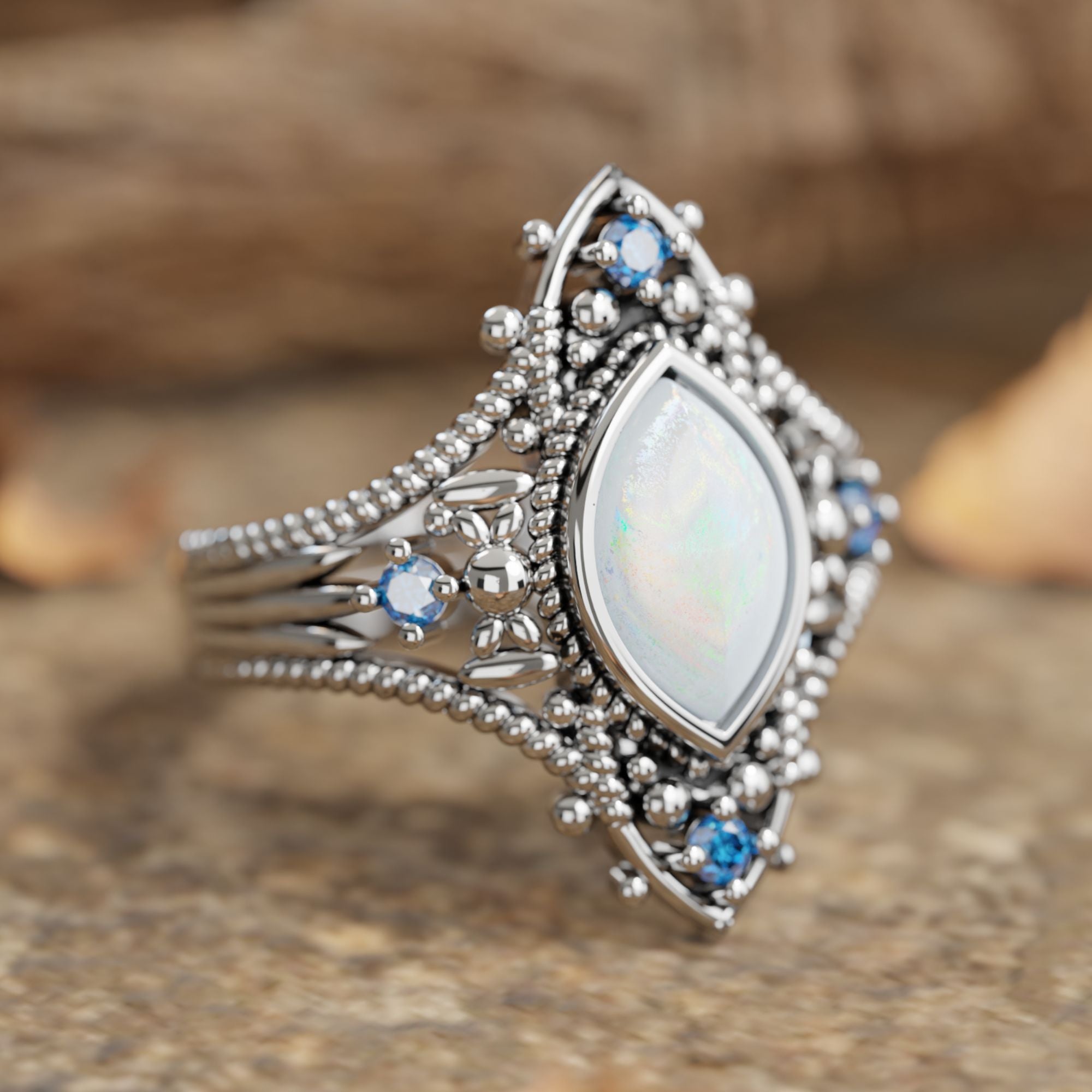 Holy Prayer Ring - Moonstone - Serene Western