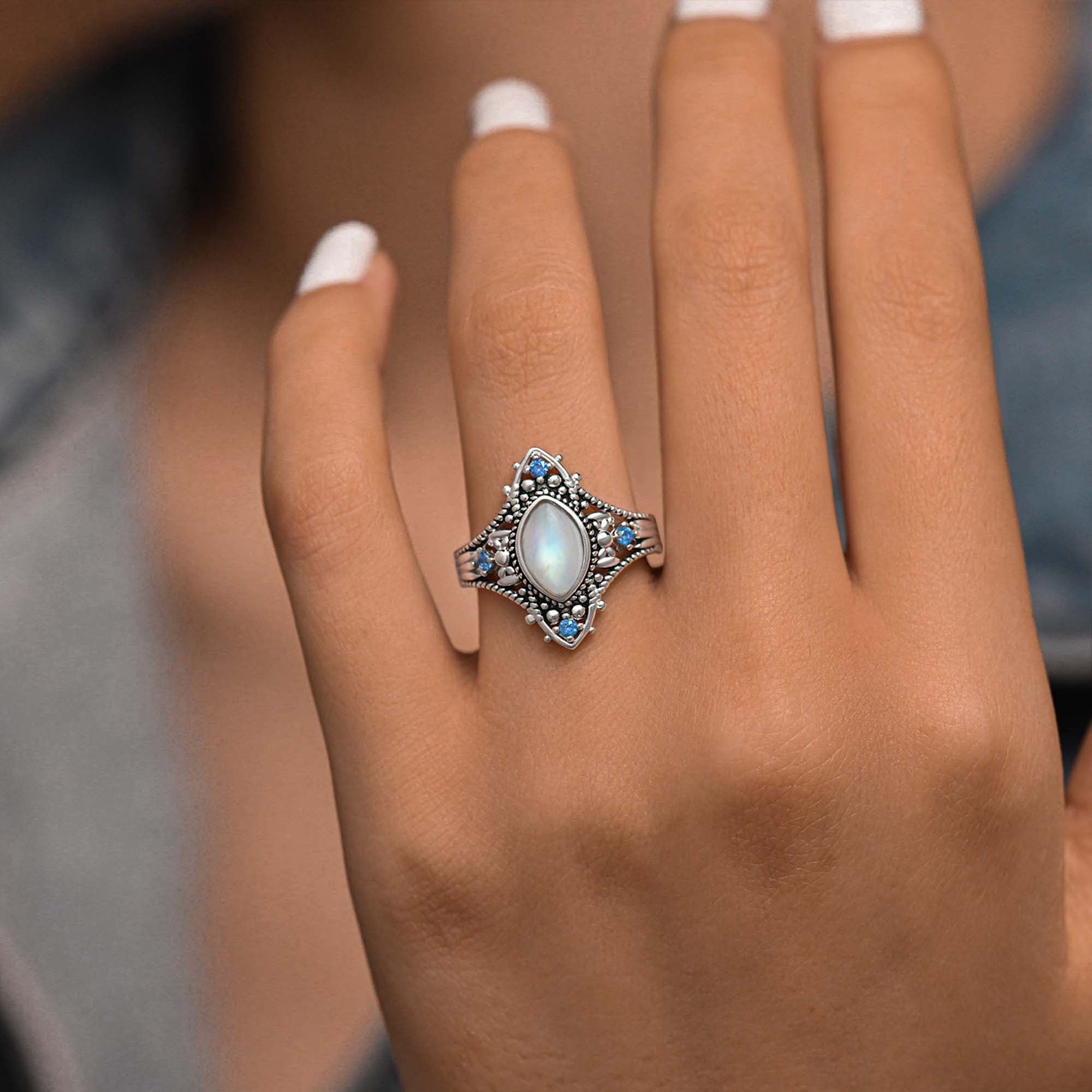 Holy Prayer Ring - Moonstone - Serene Western