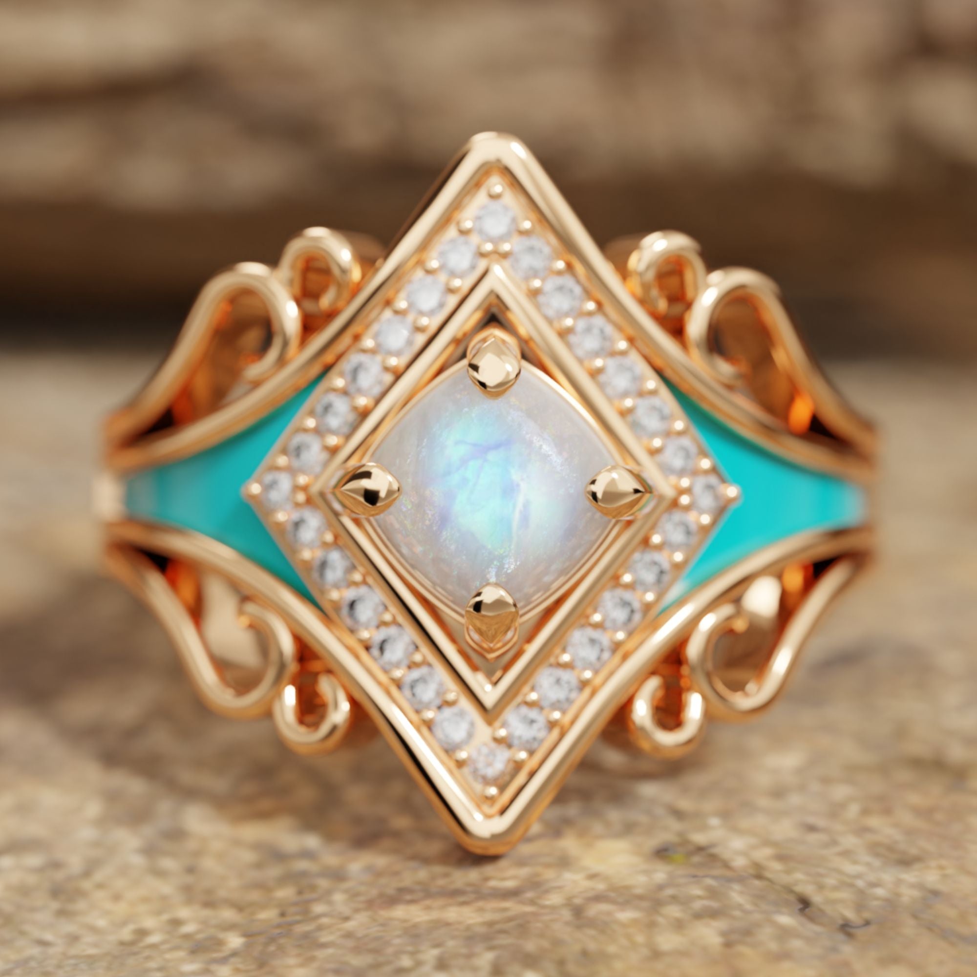 Holy promise ring - Moonstone - Serene Western