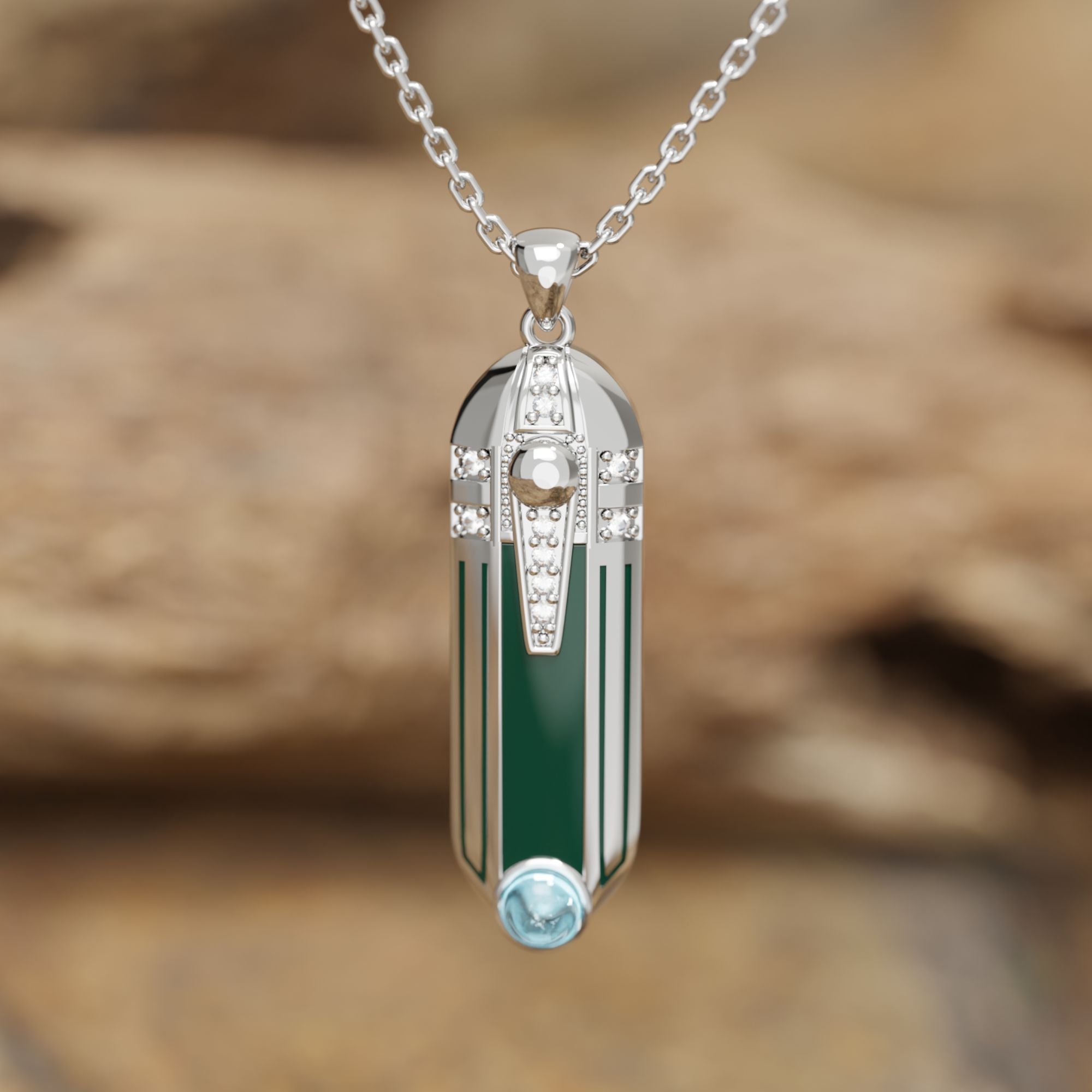 Imperial Domain Necklace - Aquamarine - Serene Western