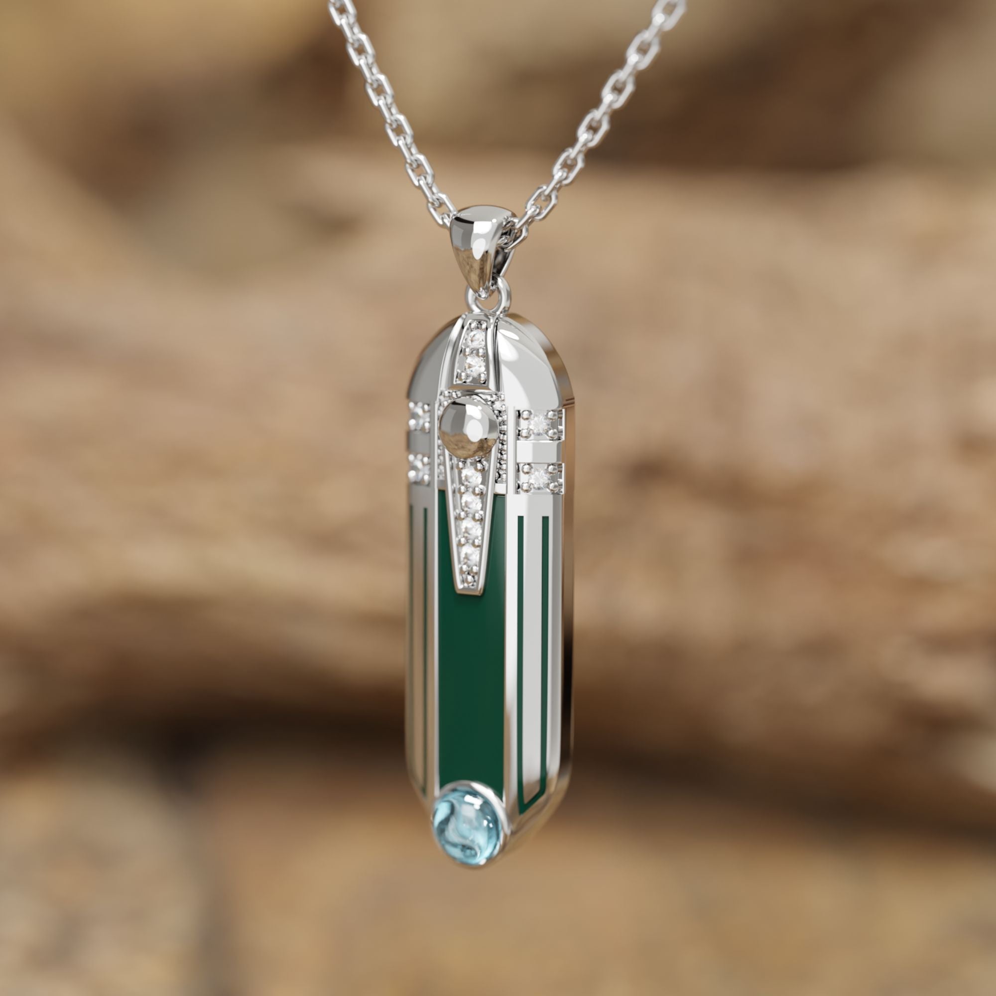 Imperial Domain Necklace - Aquamarine - Serene Western