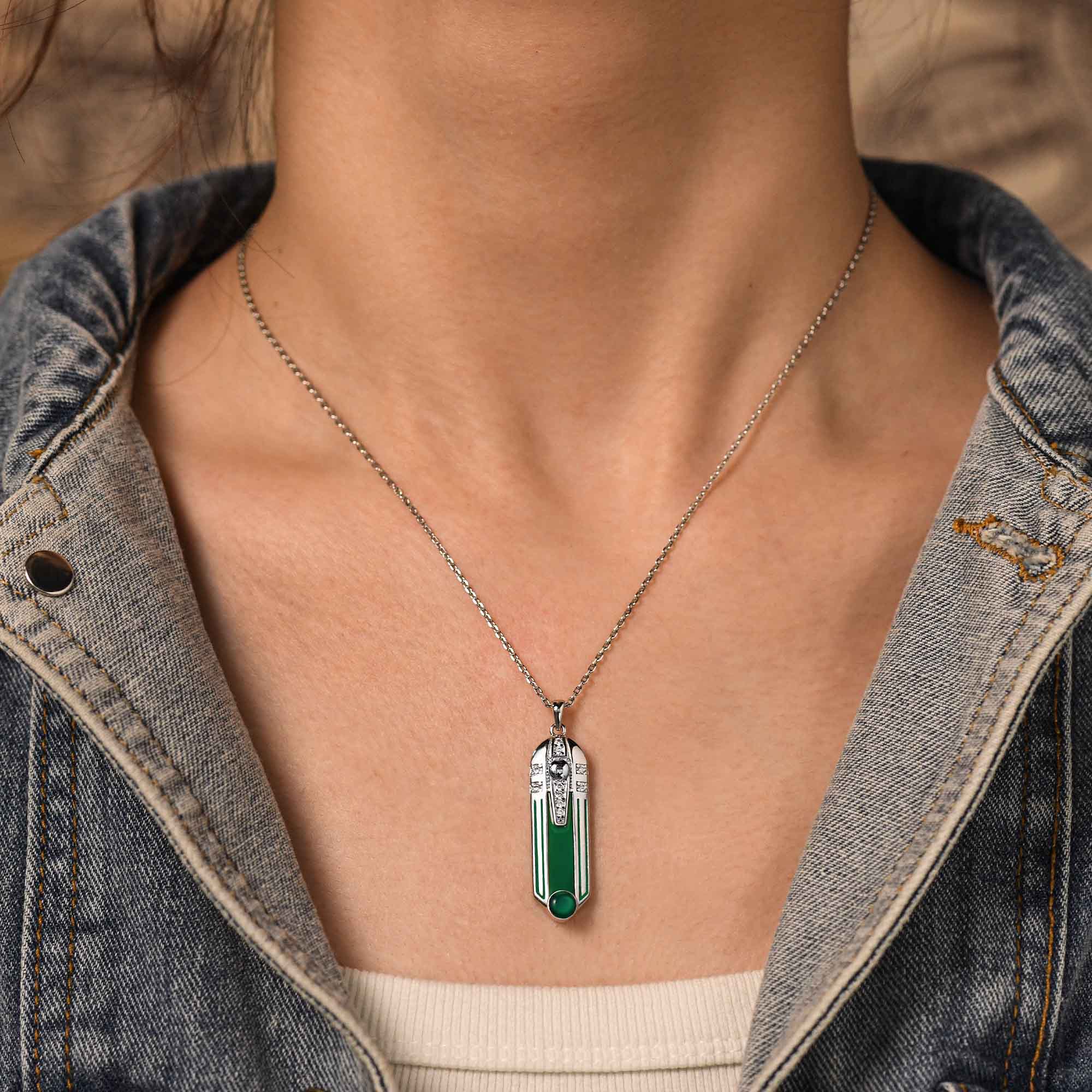 Imperial Domain Necklace - Emerald - Serene Western