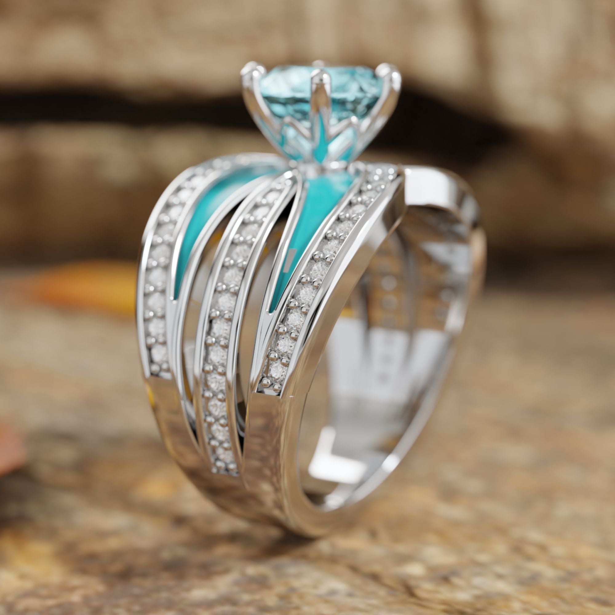 Intersect Radiance Ring - Aquamarine - Serene Western