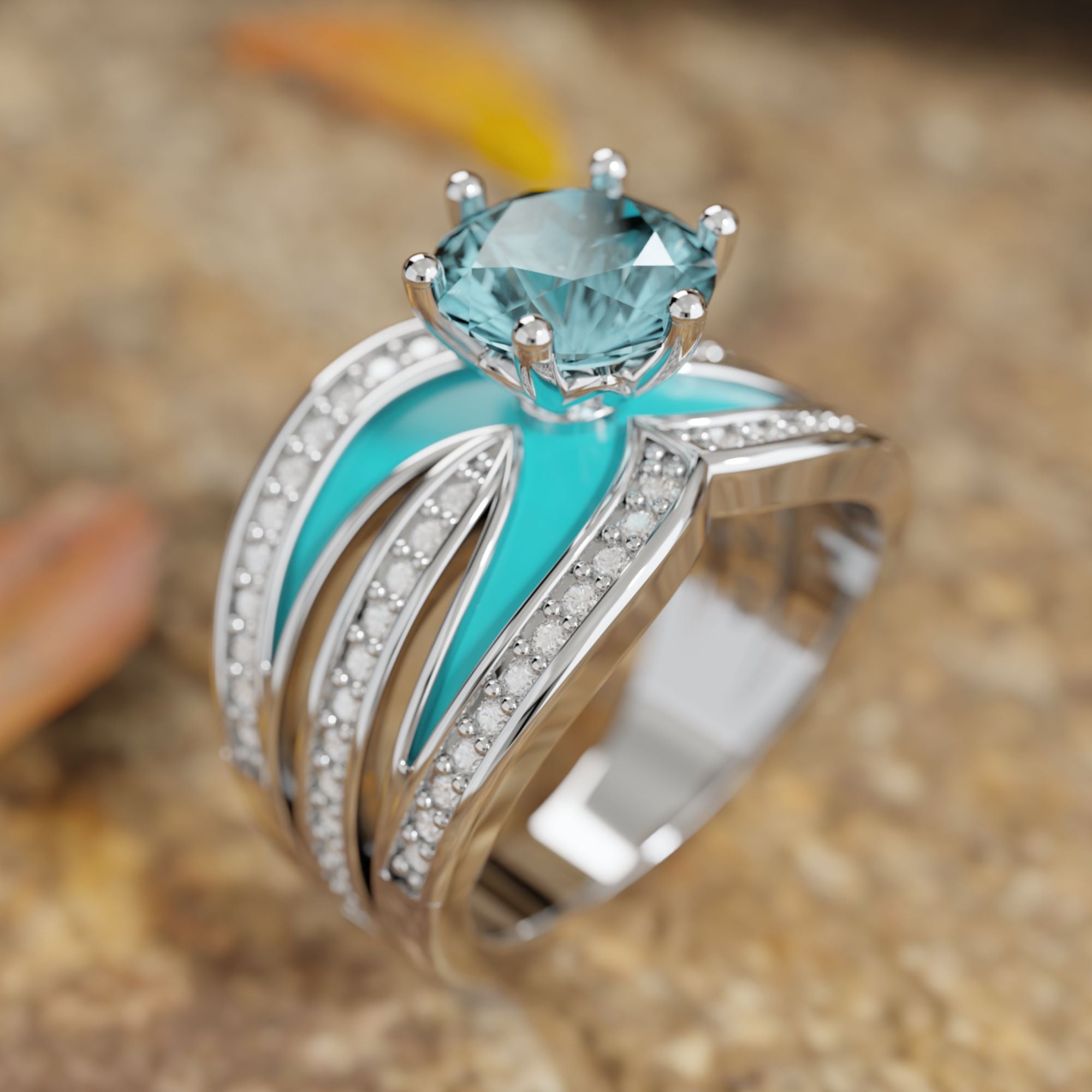 Intersect Radiance Ring - Aquamarine - Serene Western