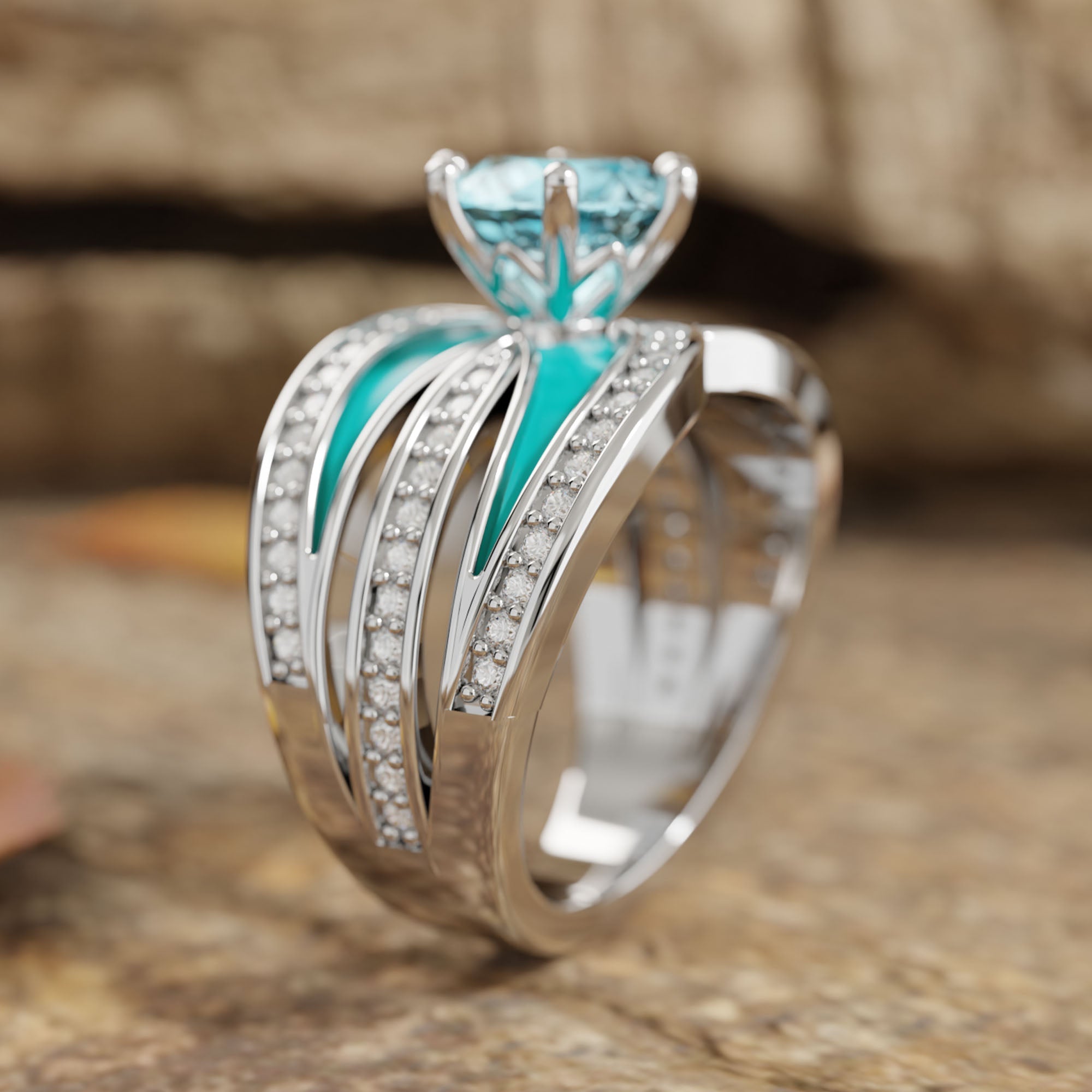 Intersect Radiance Ring - Aquamarine - Serene Western