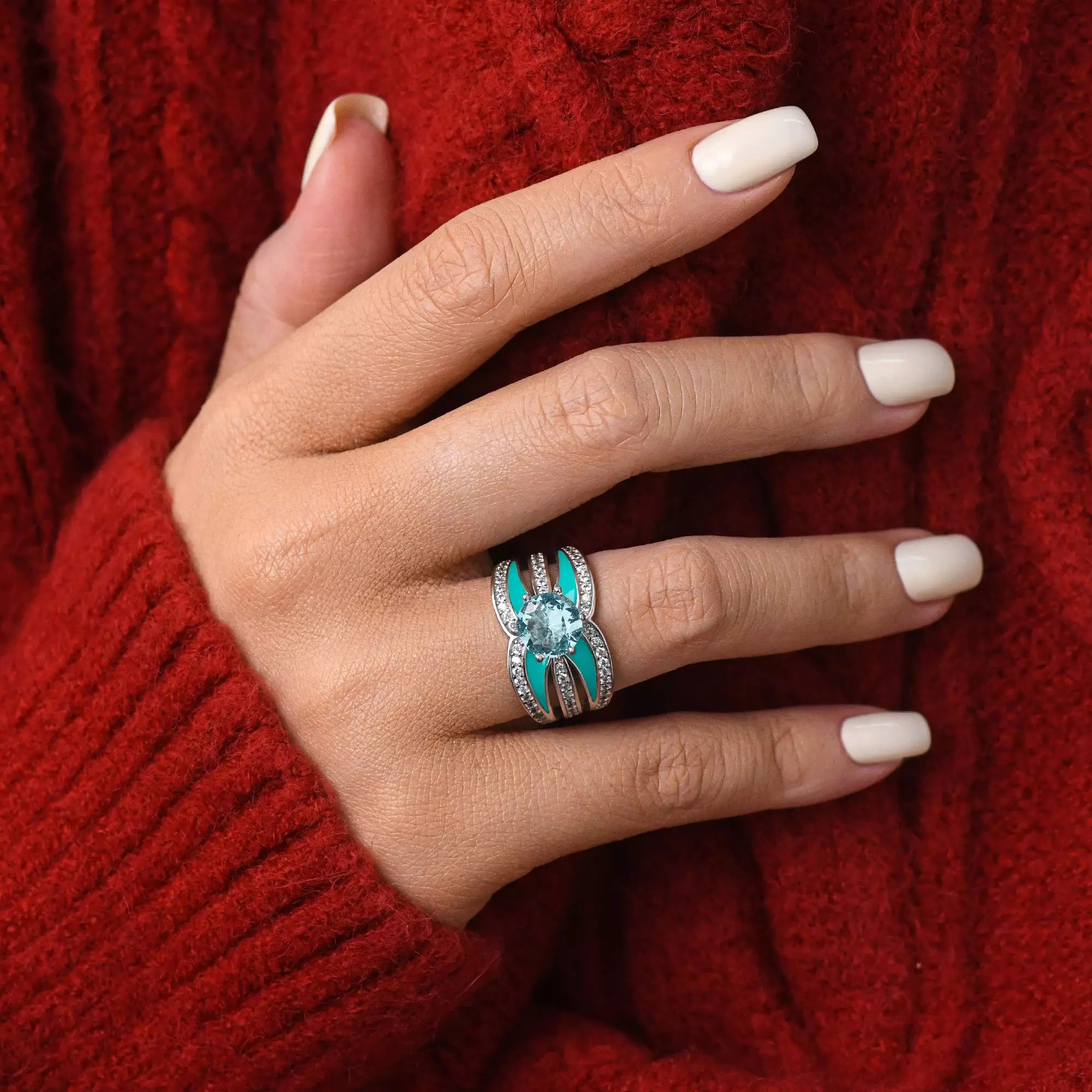 Intersect Radiance Ring - Aquamarine - Serene Western